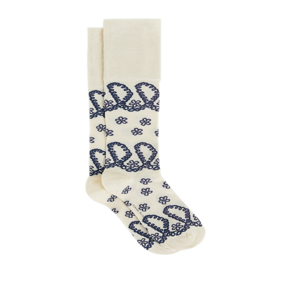 Simone Rocha Calf-length Socks With Floral Design In White
