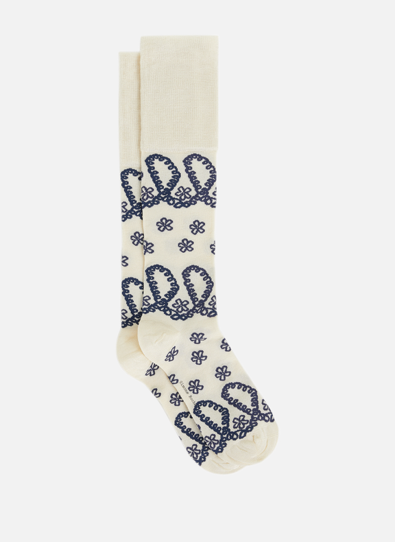 SIMONE ROCHA Hohe Socken mit Blumenmuster Weiß