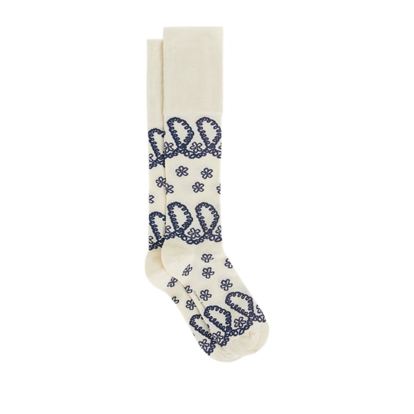 Chaussettes hautes motif fleurs