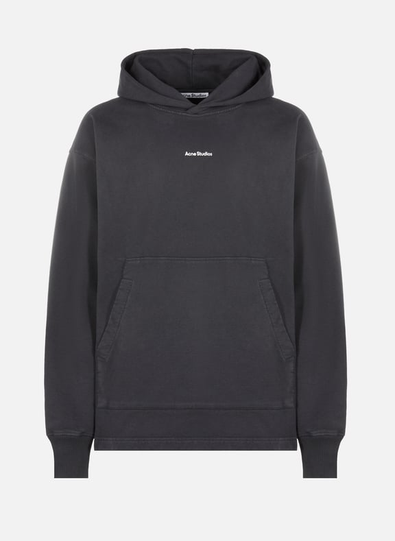 Hoodie à logo en coton Noir by ACNE STUDIOS ACNE STUDIOS Hoodie à logo en coton Noir
