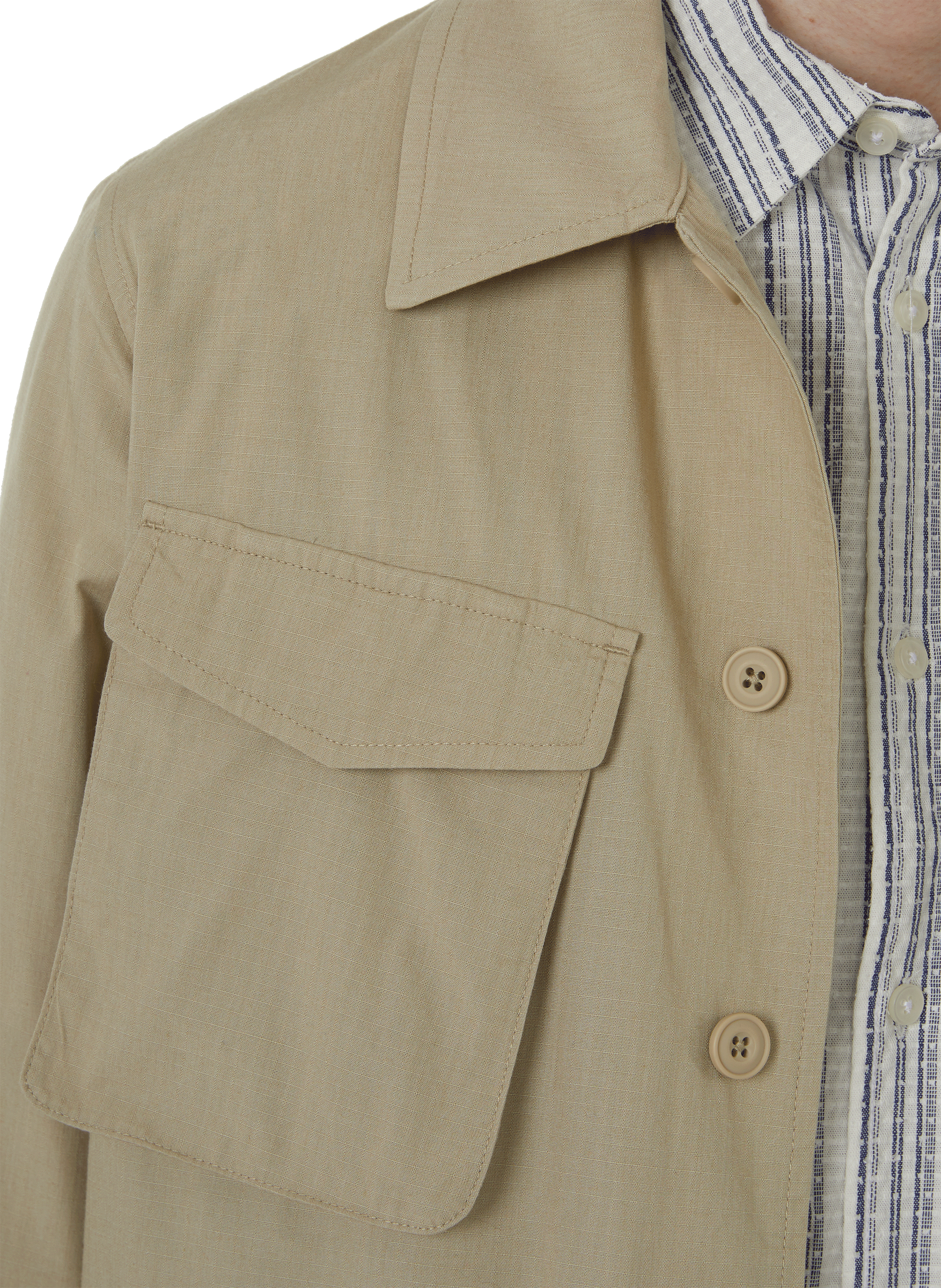 Plain cotton-blend shirt SAMSOE SAMSOE Beige