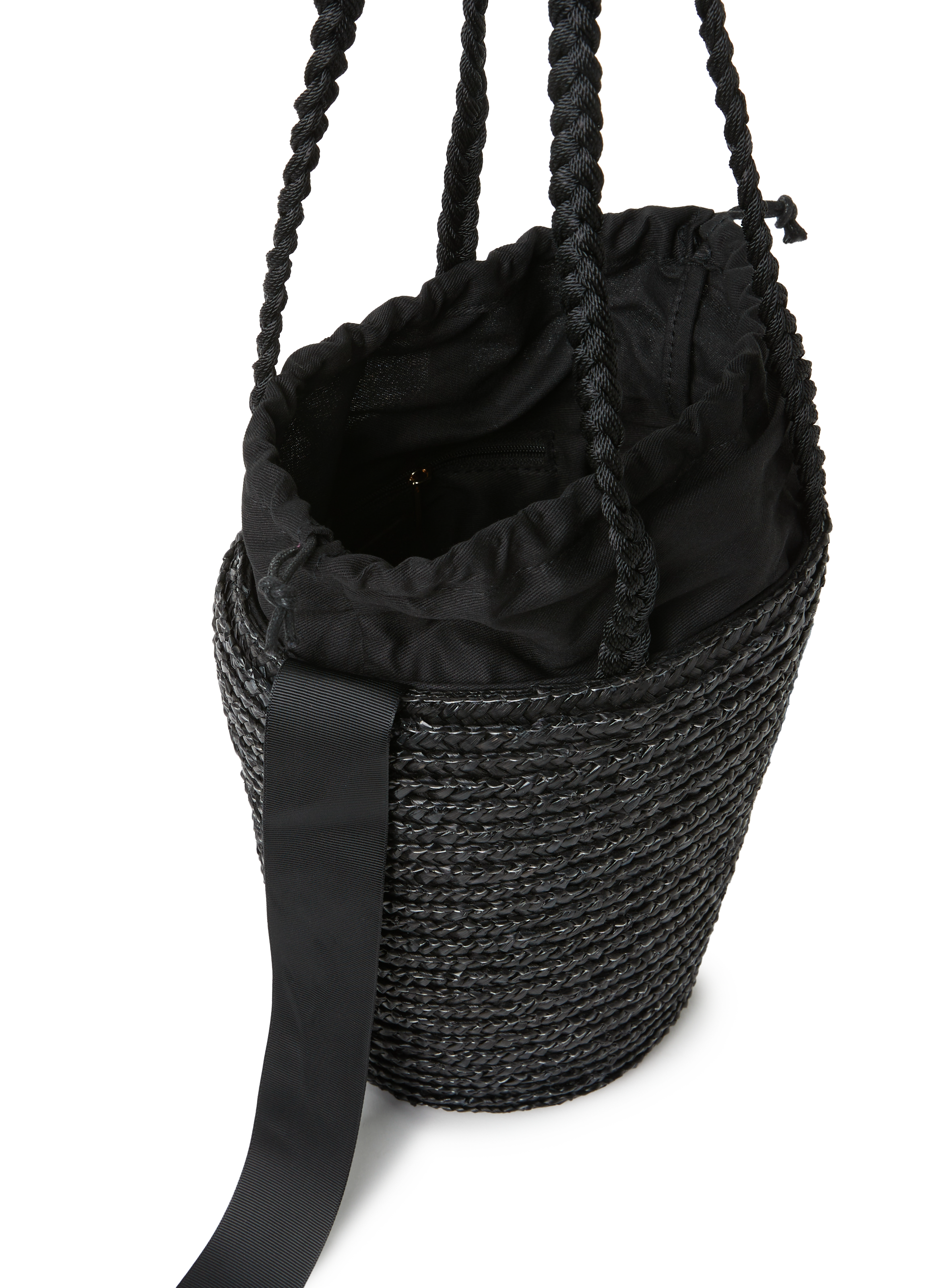 Panier en paille AU PRINTEMPS PARIS Noir