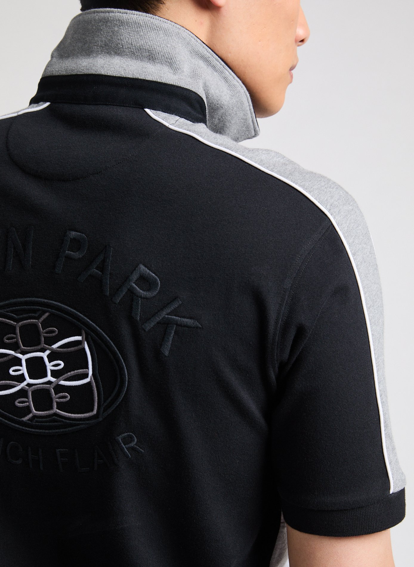 Polo tricolore en coton EDEN PARK Gris