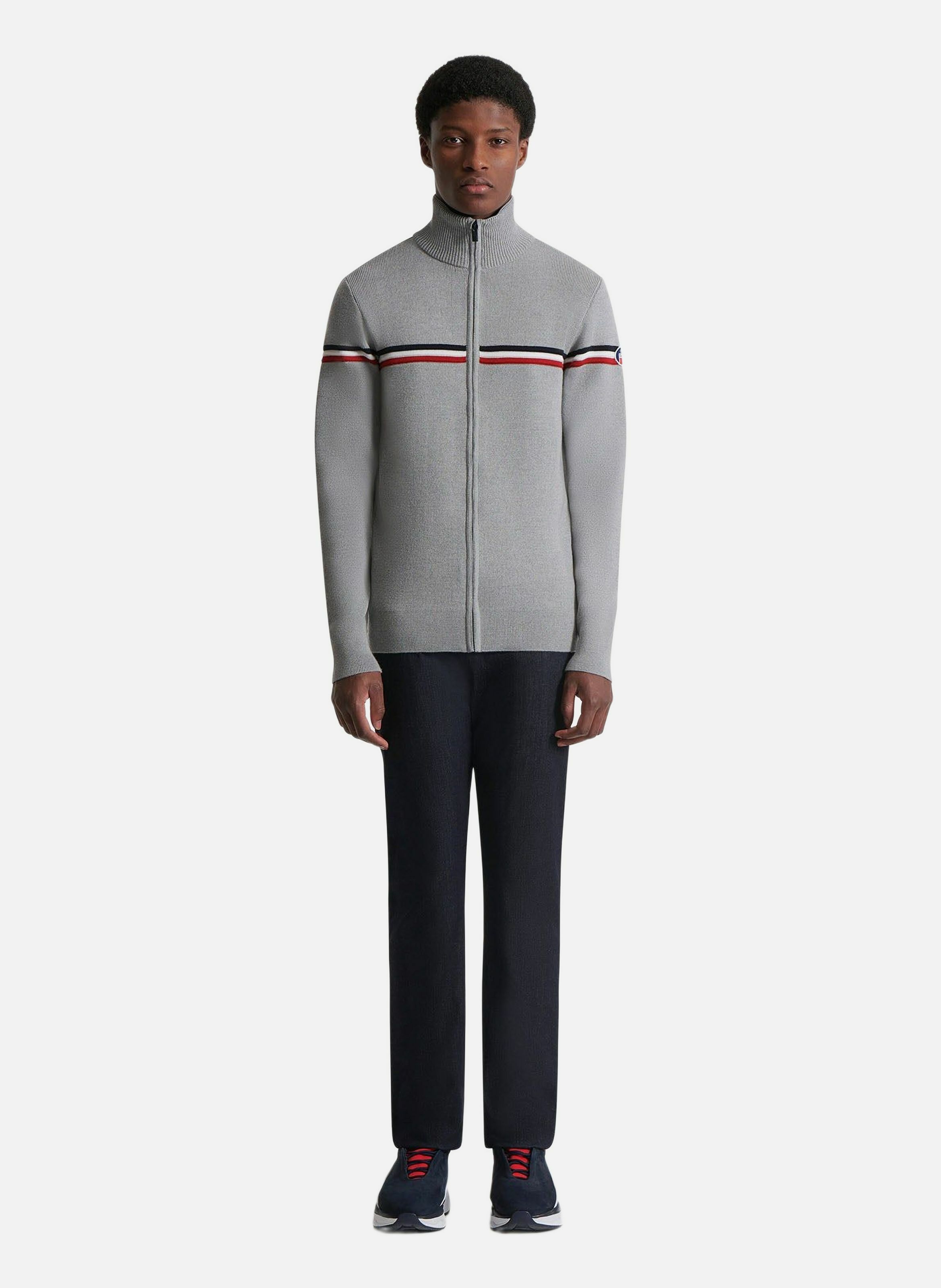 FUSALP Pull wengen fiz col montant coupe regular Gris