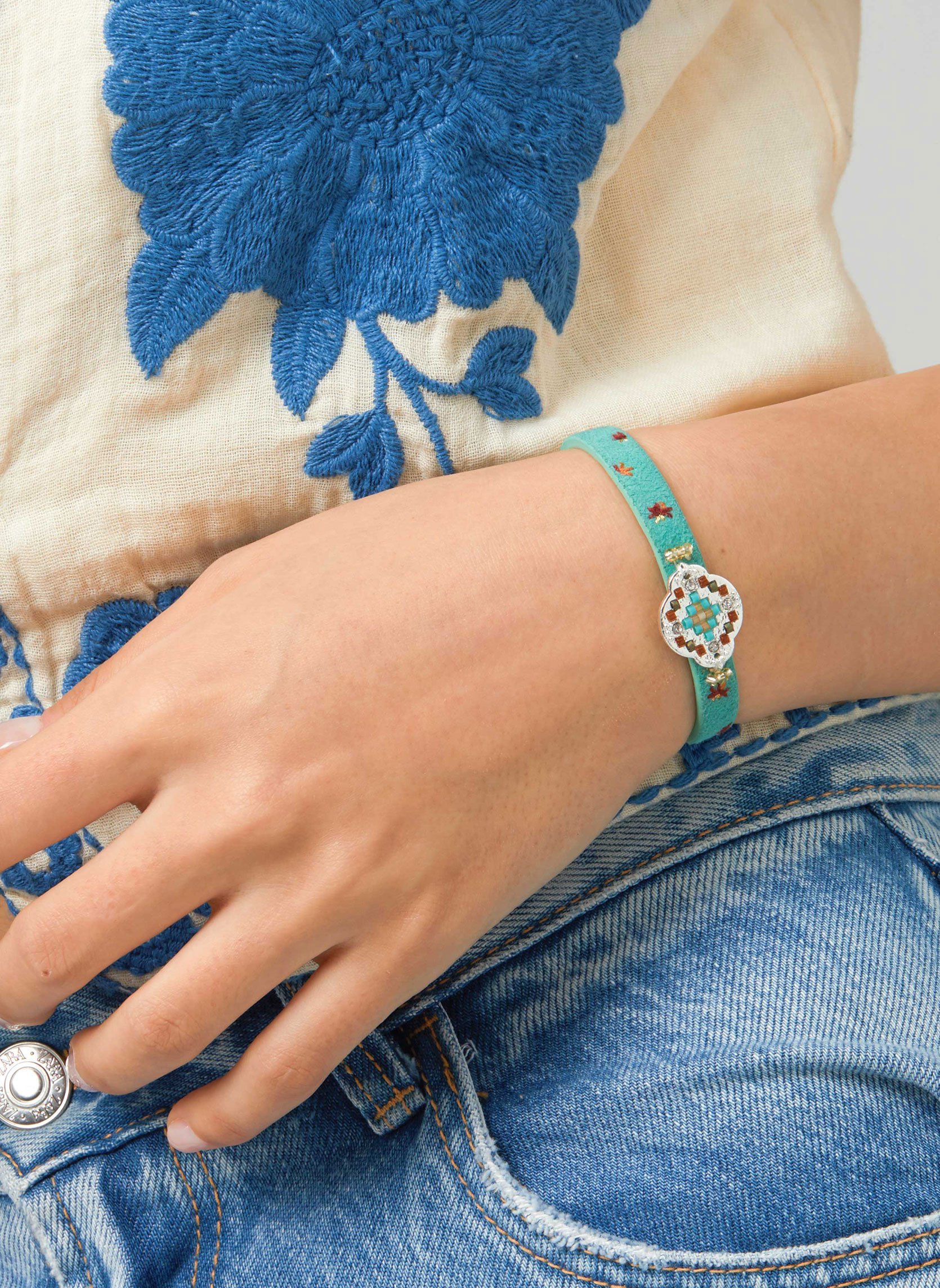 Bracelet avec fermoir aimanté et placage eclectik HIPANEMA Bleu