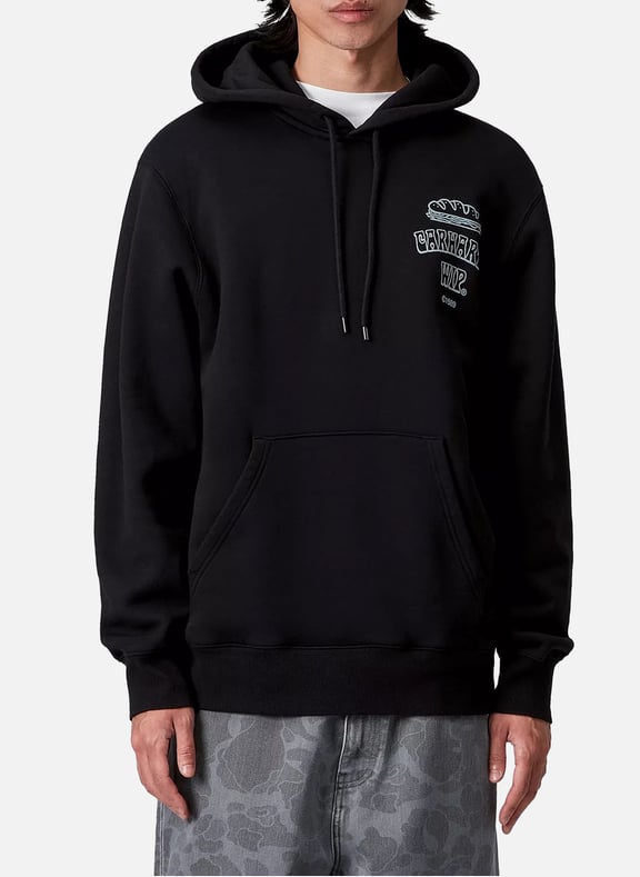 Cotton Sandwich Hoodie Black by CARHARTT WIP CARHARTT WIP Cotton Sandwich Hoodie Black
