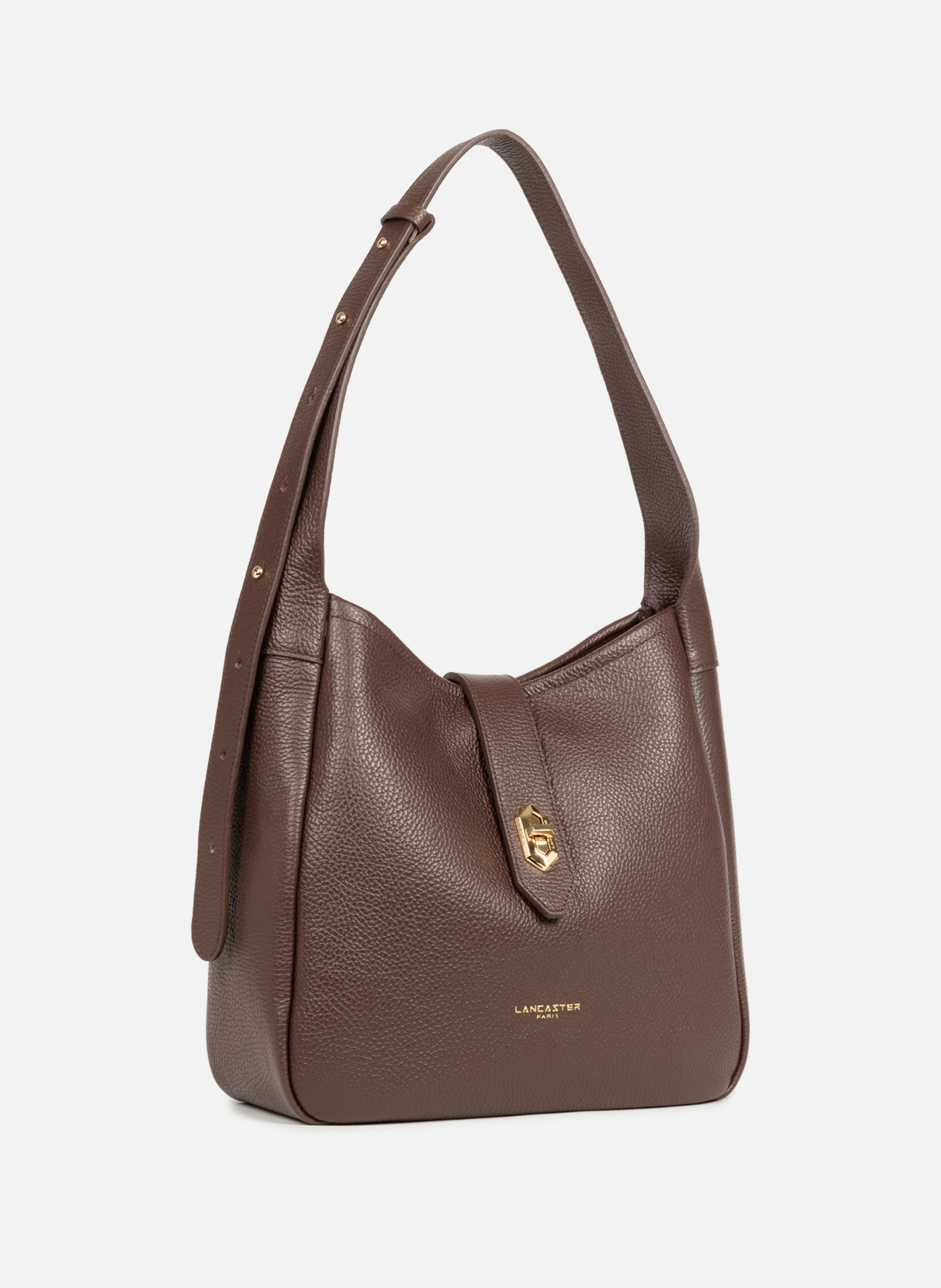 Sac seau - top double LANCASTER Marron