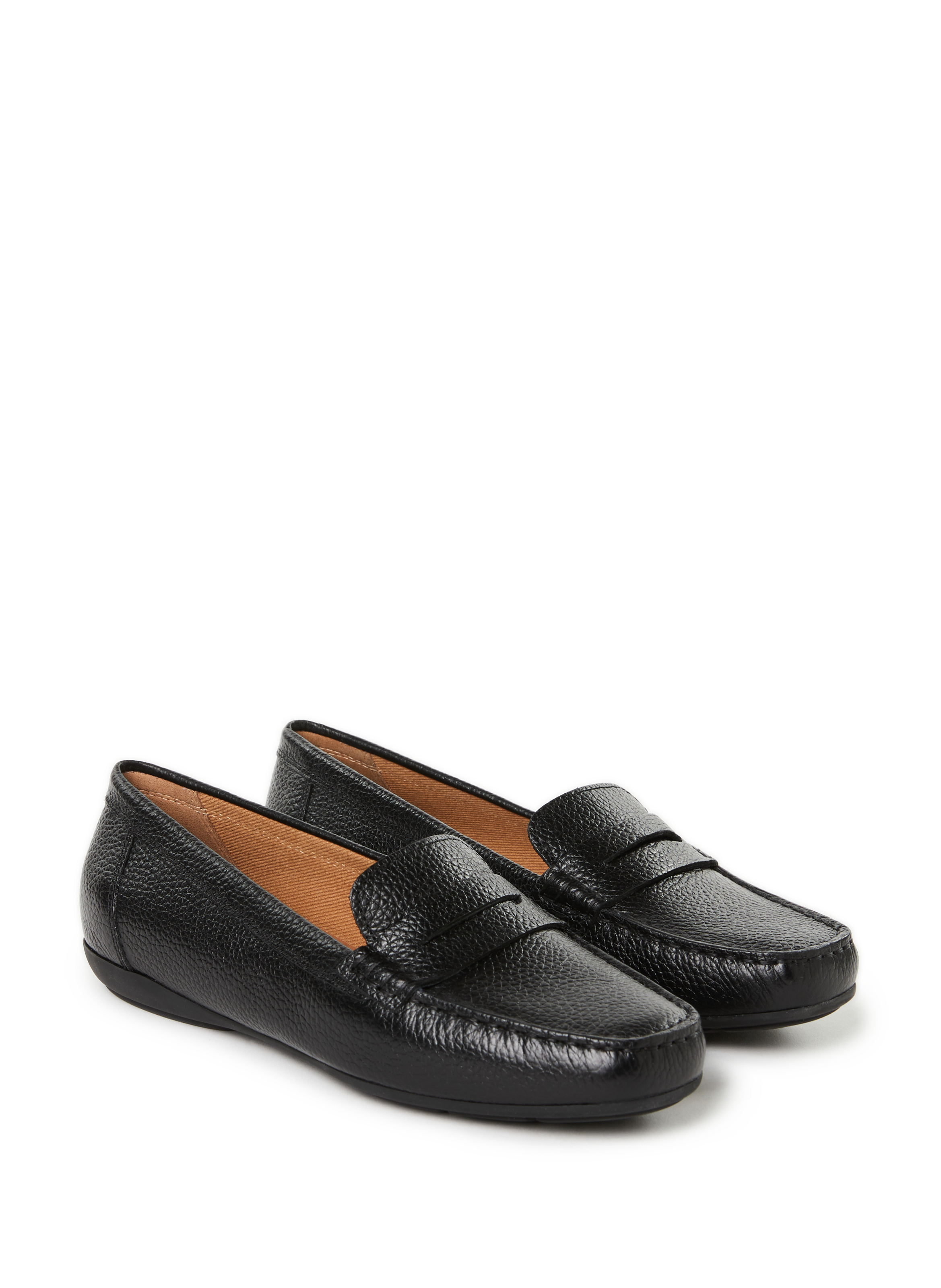 Leather moccasins GEOX Black