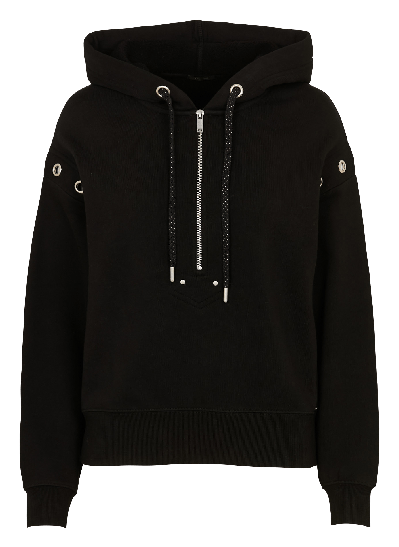 Sweat encolure zippée en coton IKKS Noir