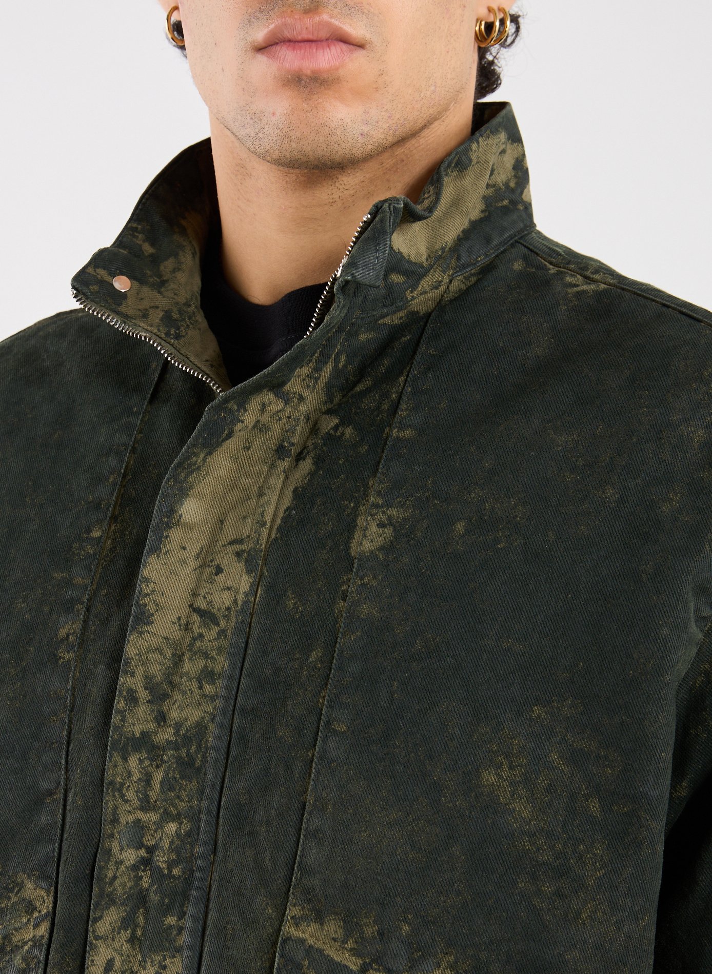 Oversized high neck cotton jacket ARTE ANTWERP Khaki