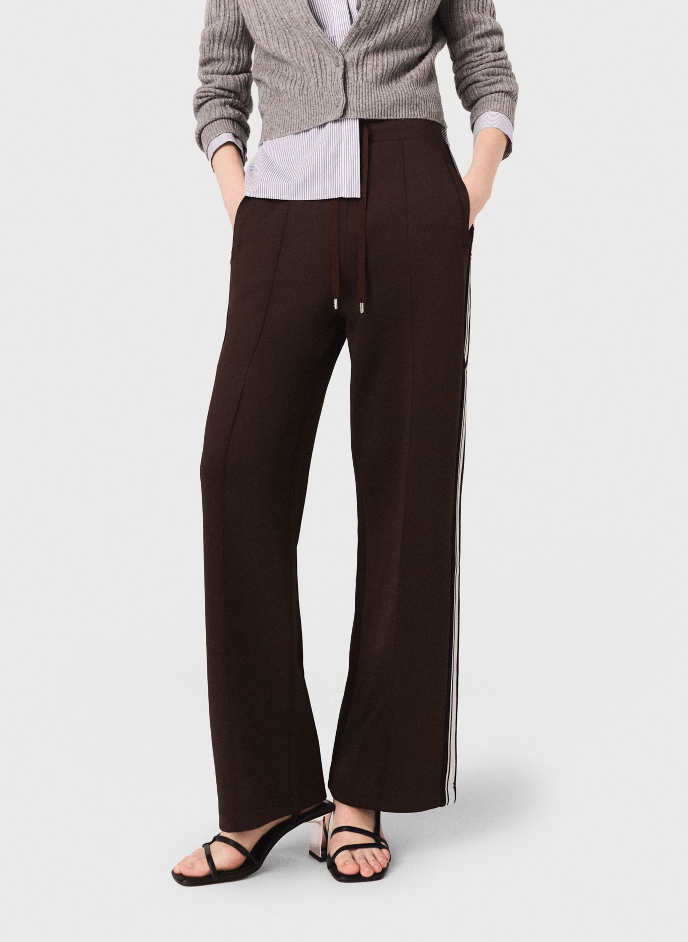 MAJE Pantalon droit Marron