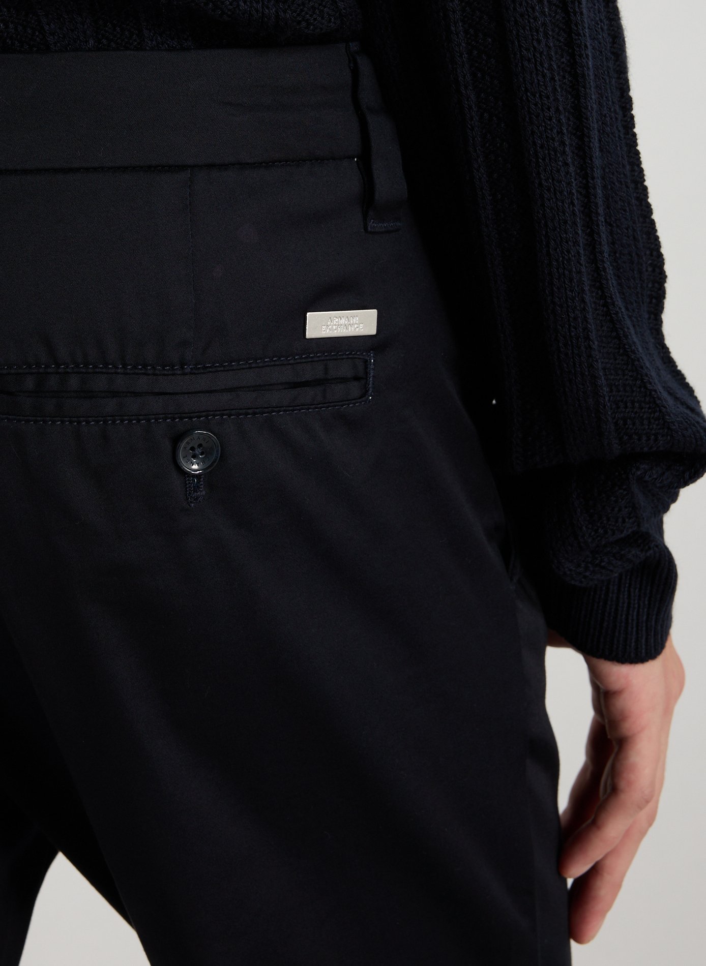 Cotton blend chino trousers  ARMANI EXCHANGE Blue