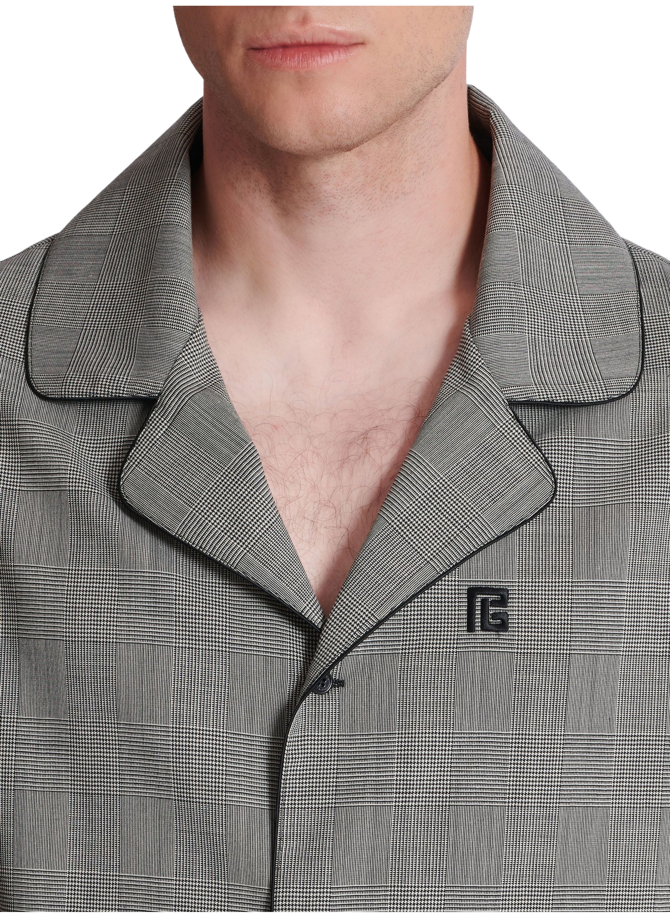 Chemise à manches courtes prince de galles BALMAIN Noir