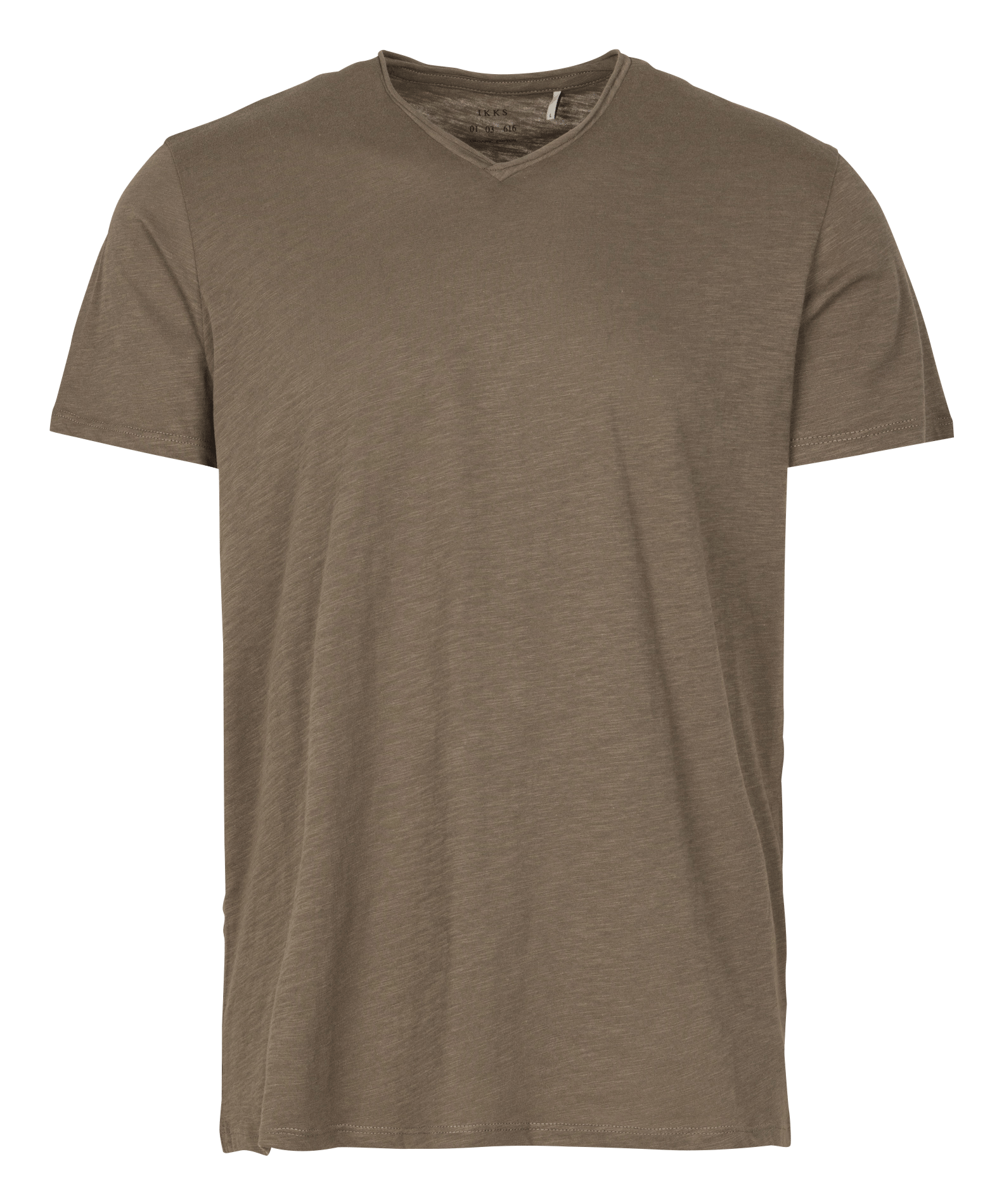 Tee-shirt col v en coton IKKS Marron
