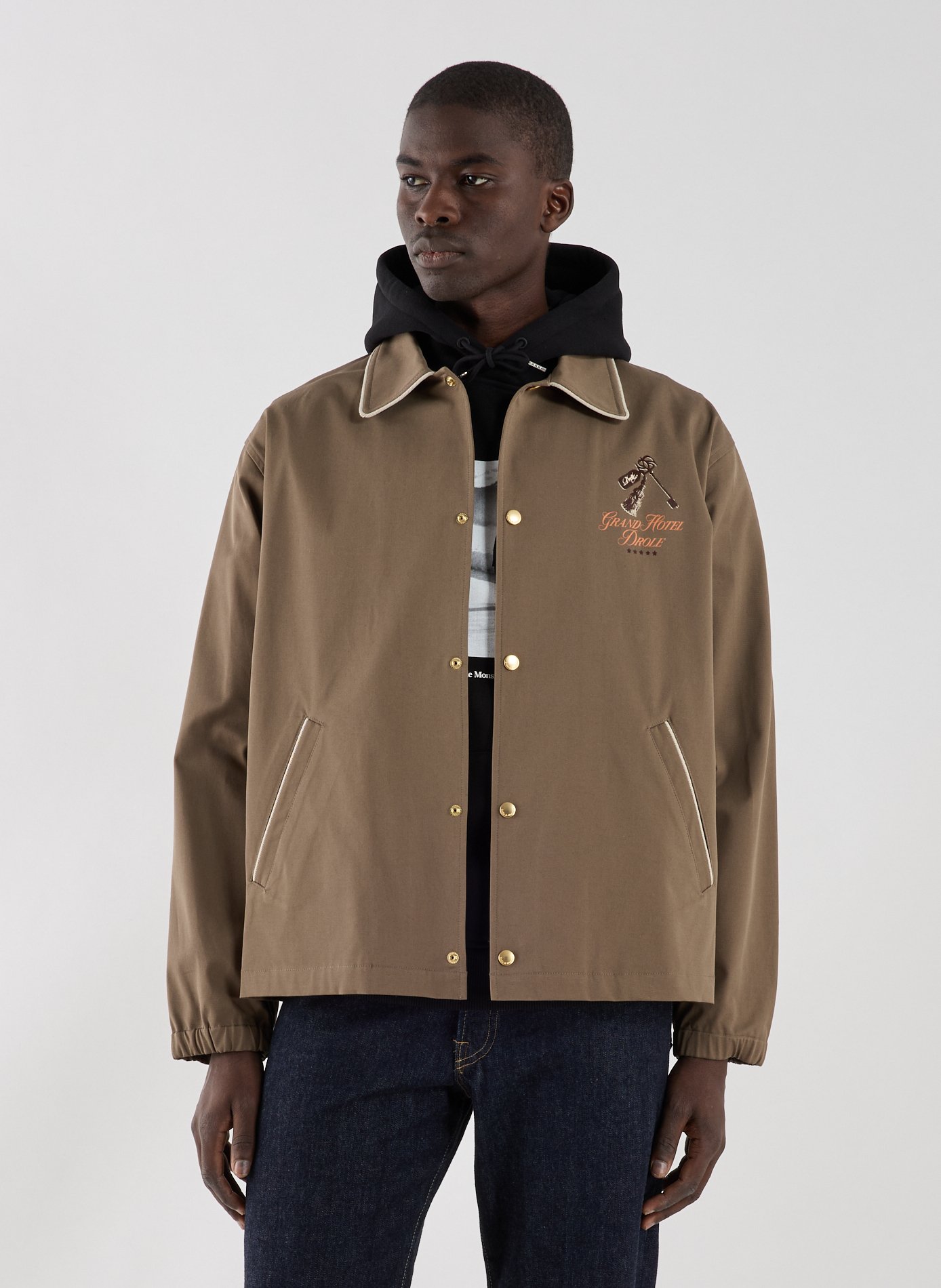 DROLE DE MONSIEUR Veste col classique en coton mélangé Marron