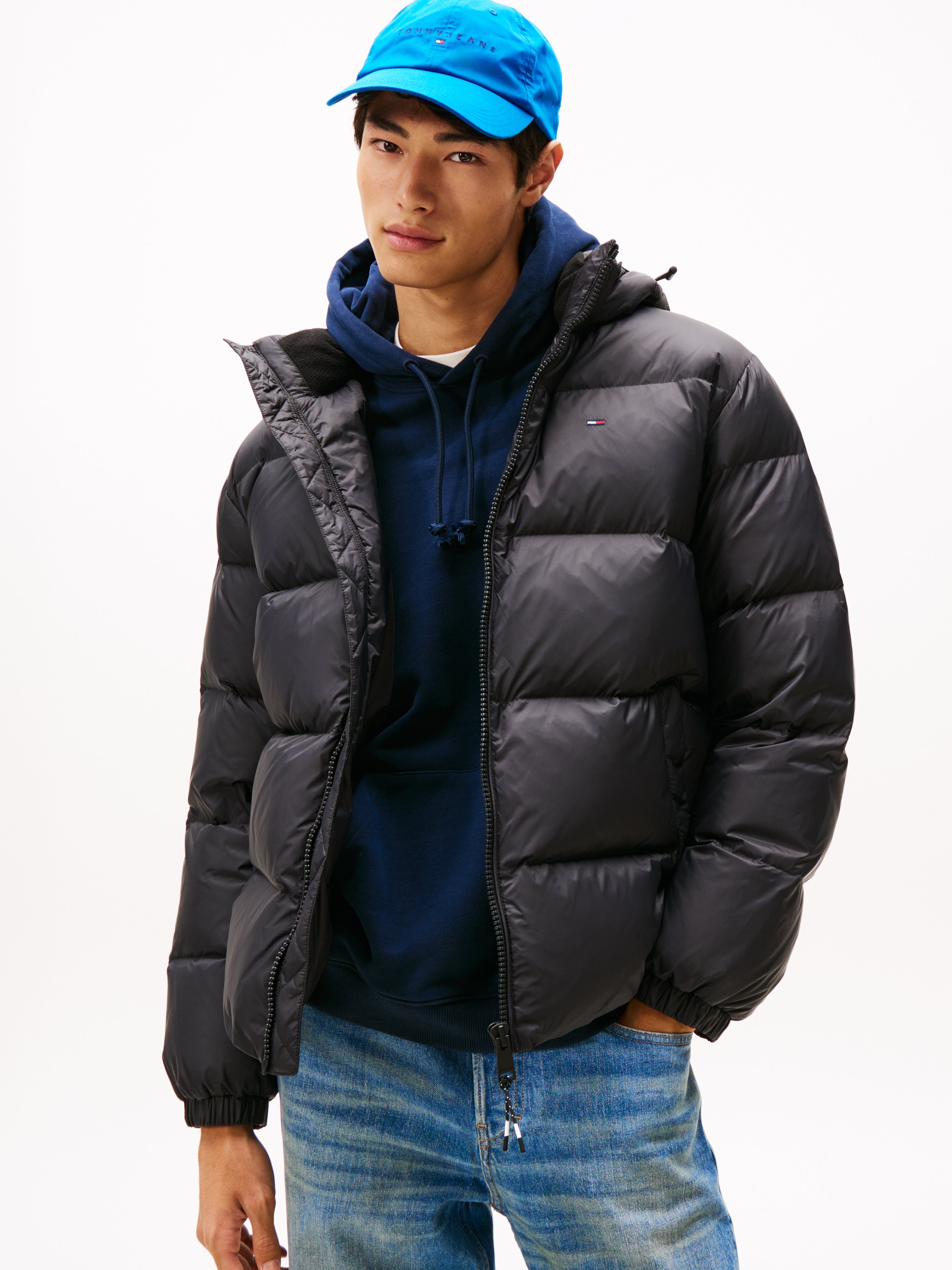TOMMY HILFIGER Hooded down jacket Black