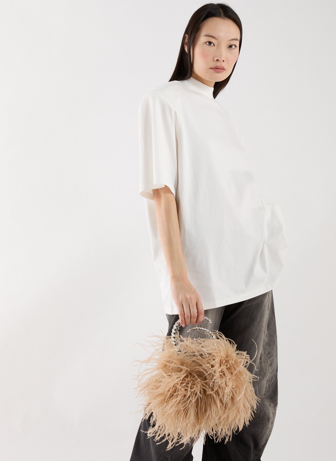 Sac à main Karma à plumes L'ALINGI Beige