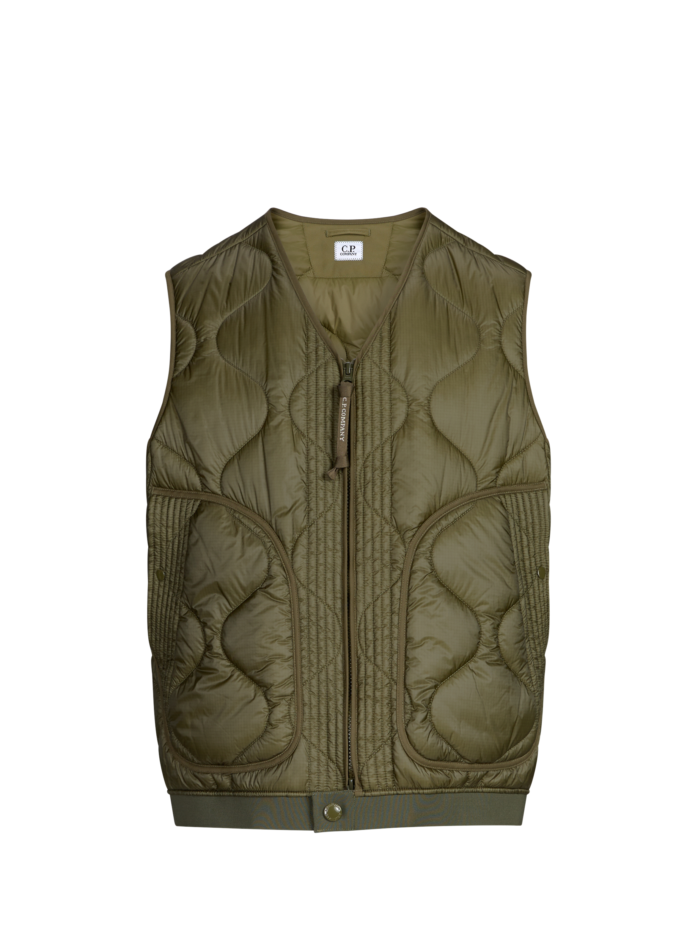 Quilted gilet CP COMPANY Khaki