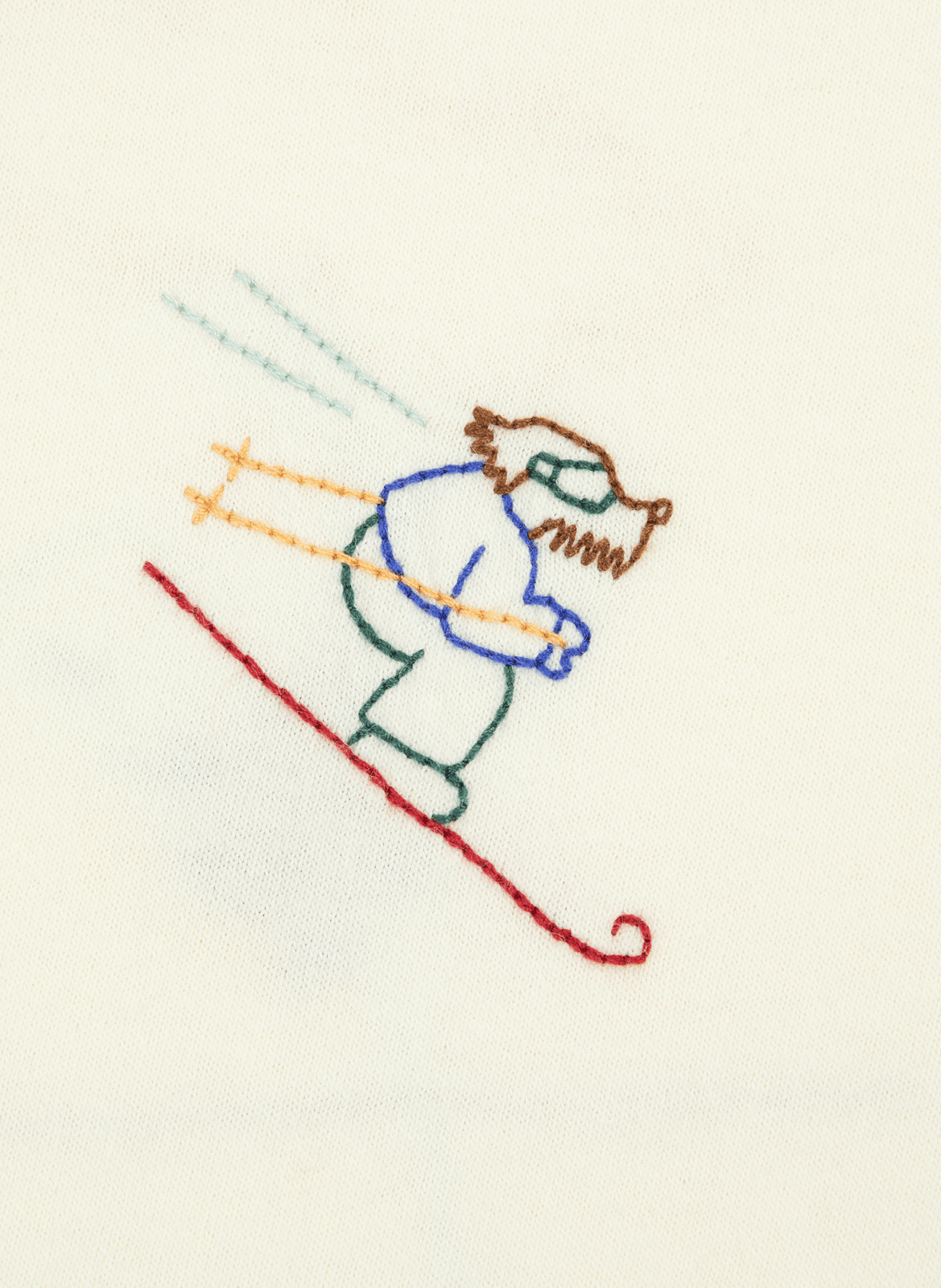 Embroidered round neck cotton T-shirt MAISON LABICHE Beige