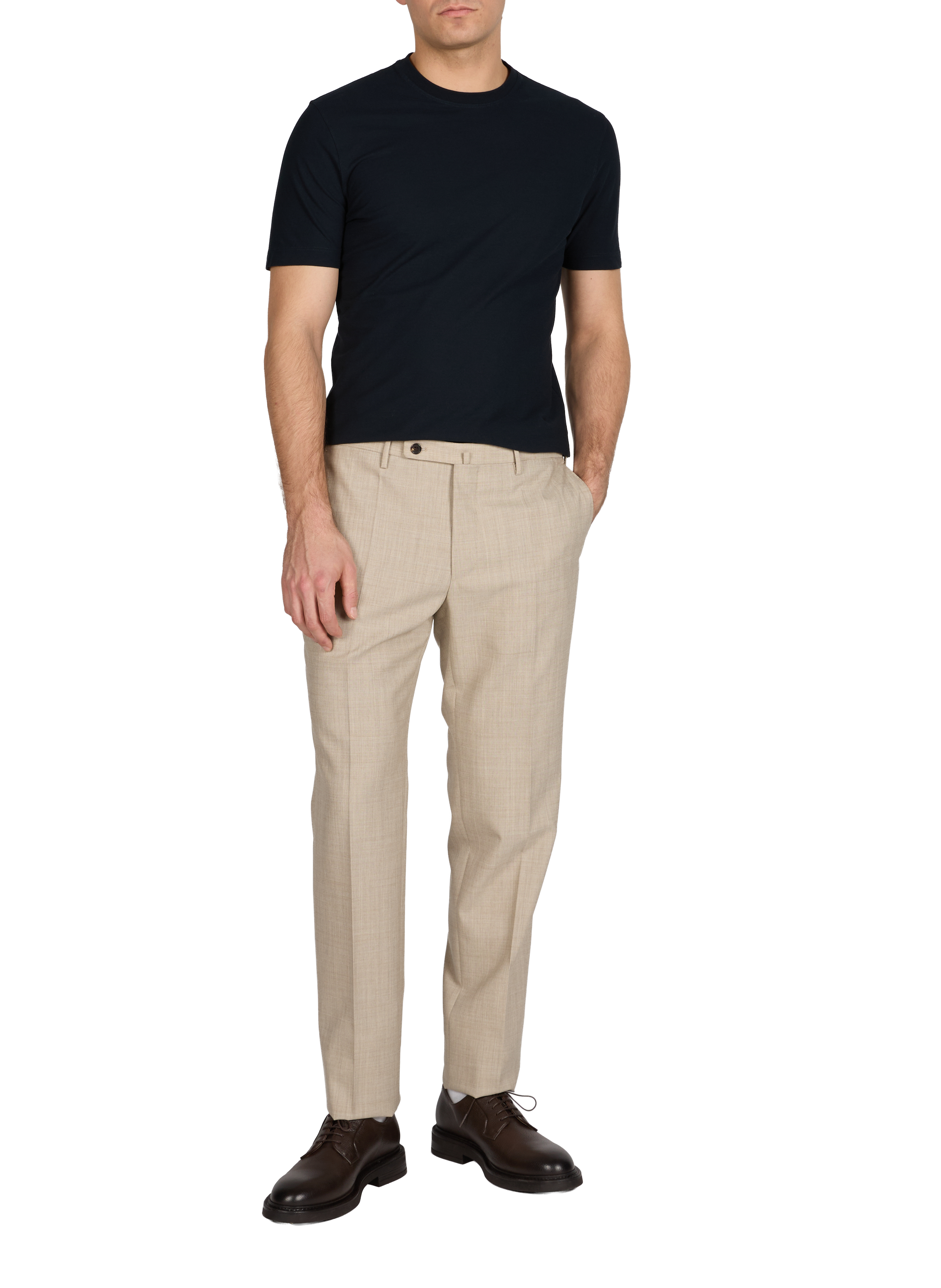 Plain round neck cotton T-shirt SLOWEAR Blue