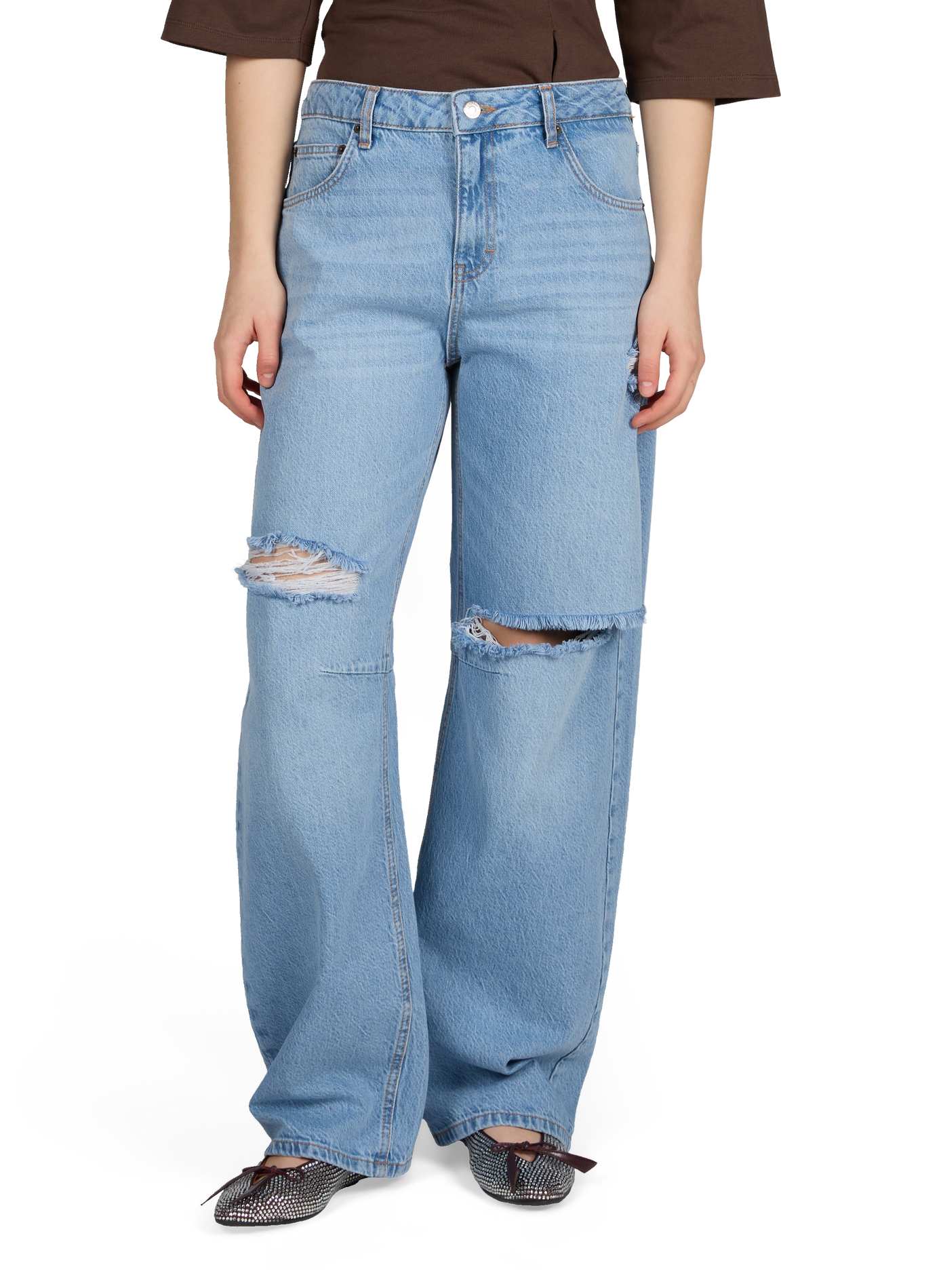 Jean barrel Tsnora en coton TOPSHOP Bleu
