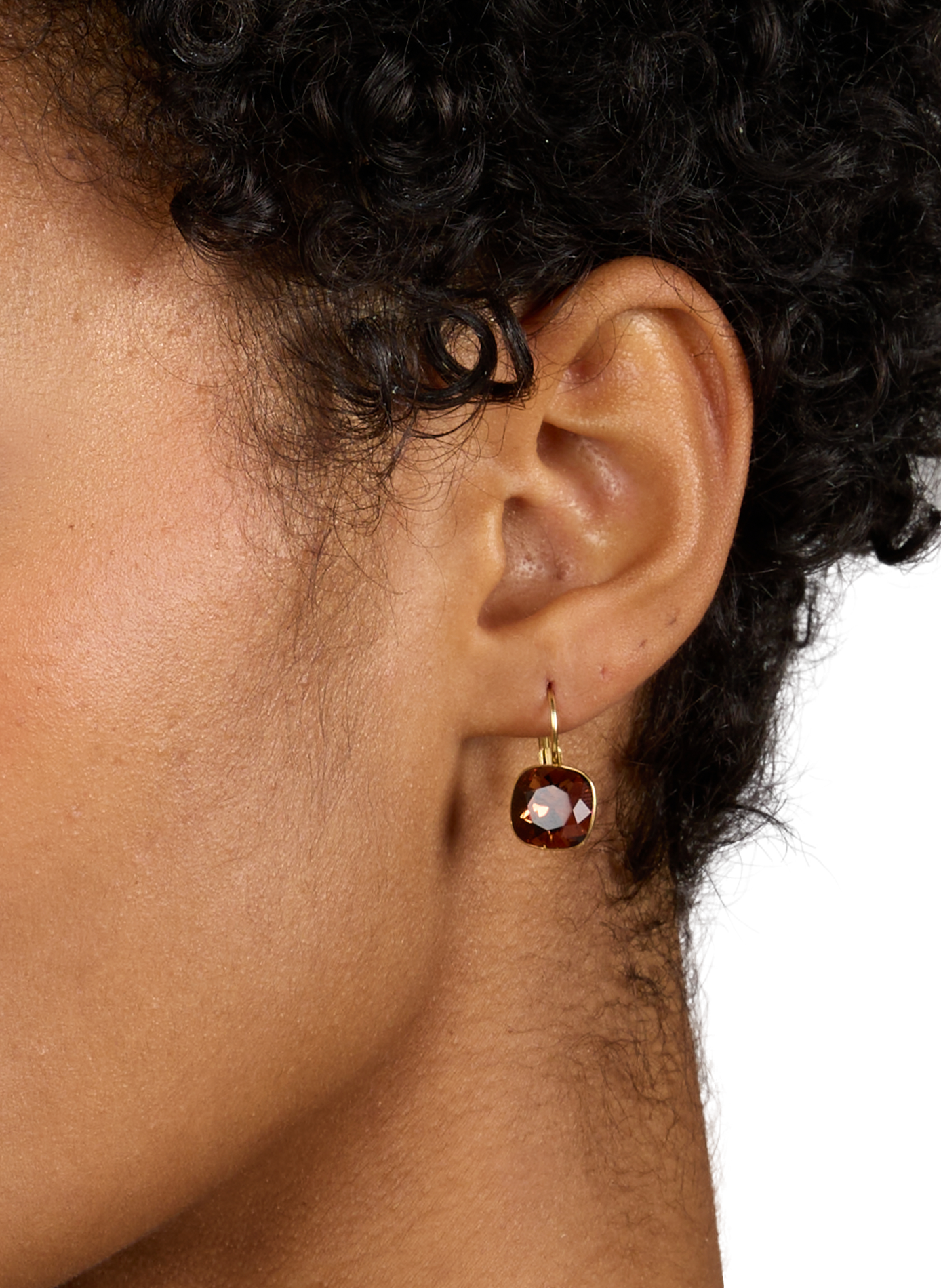 Earrings with crystal AU PRINTEMPS PARIS Brown