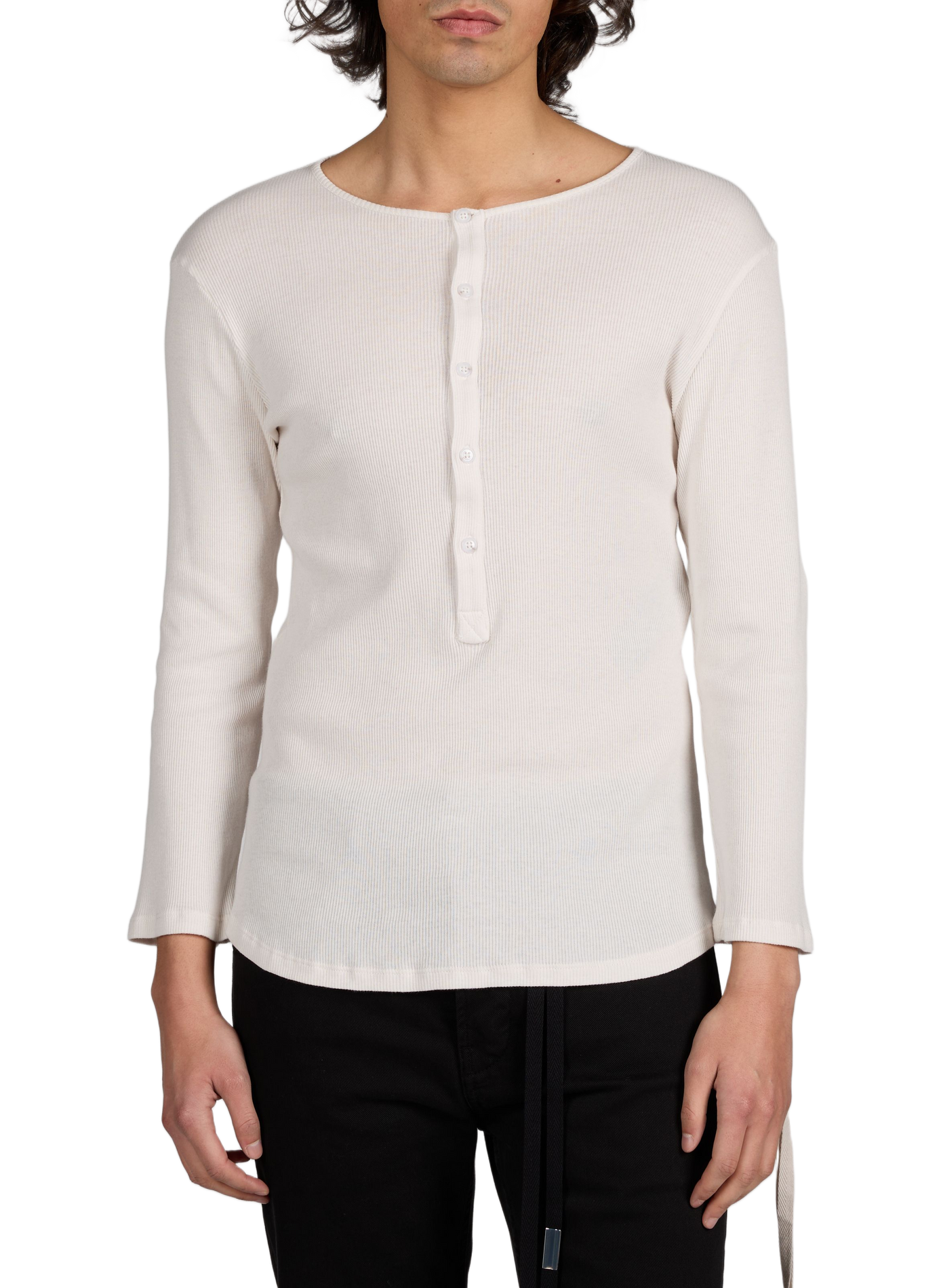 Cardigan Ilyas Serafino en coton ANN DEMEULEMEESTER Blanc