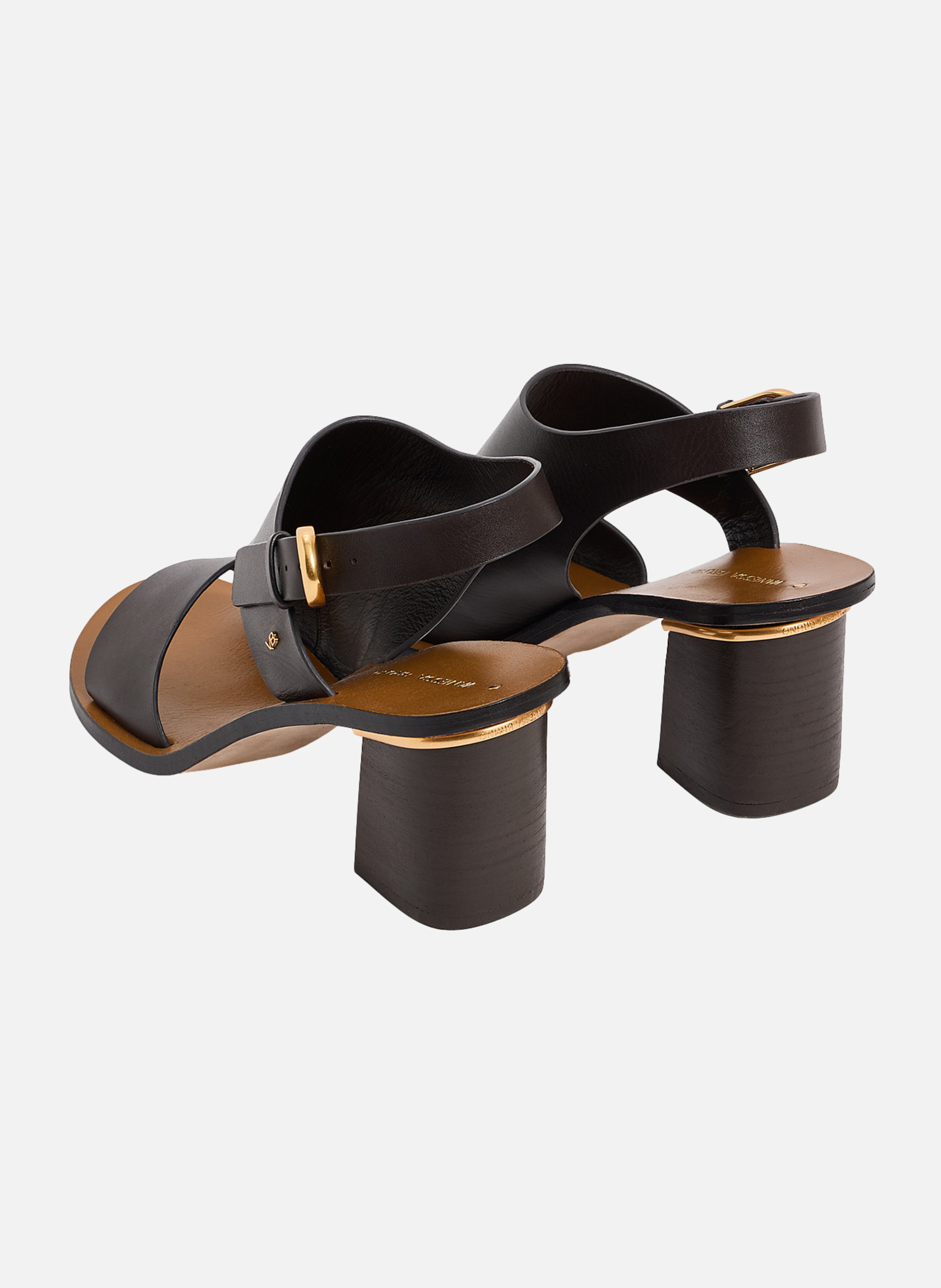 Sandales à talon en cuir VANESSA BRUNO Marron