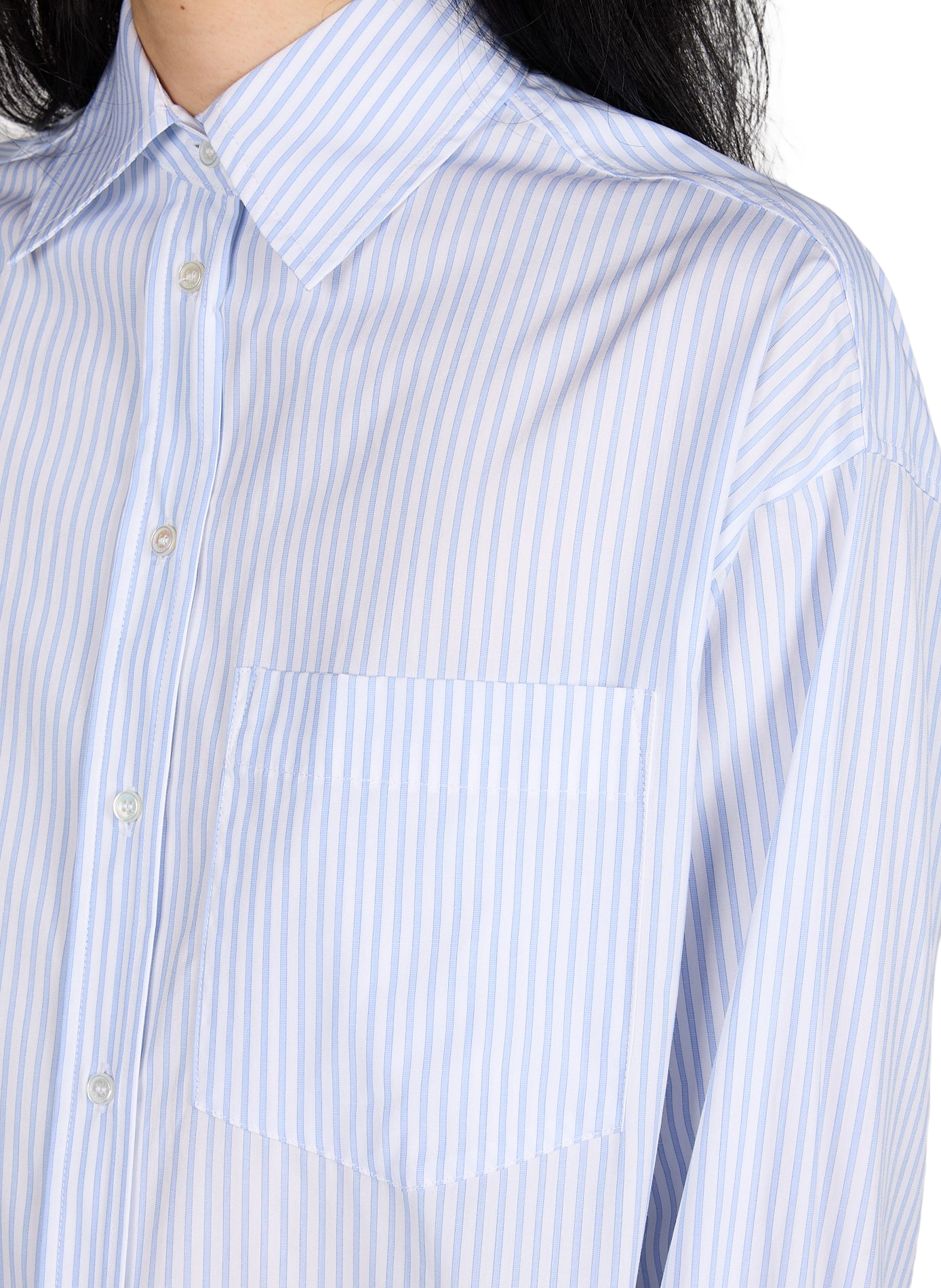 Chemise large courte en coton MAX MARA WEEK END Bleu