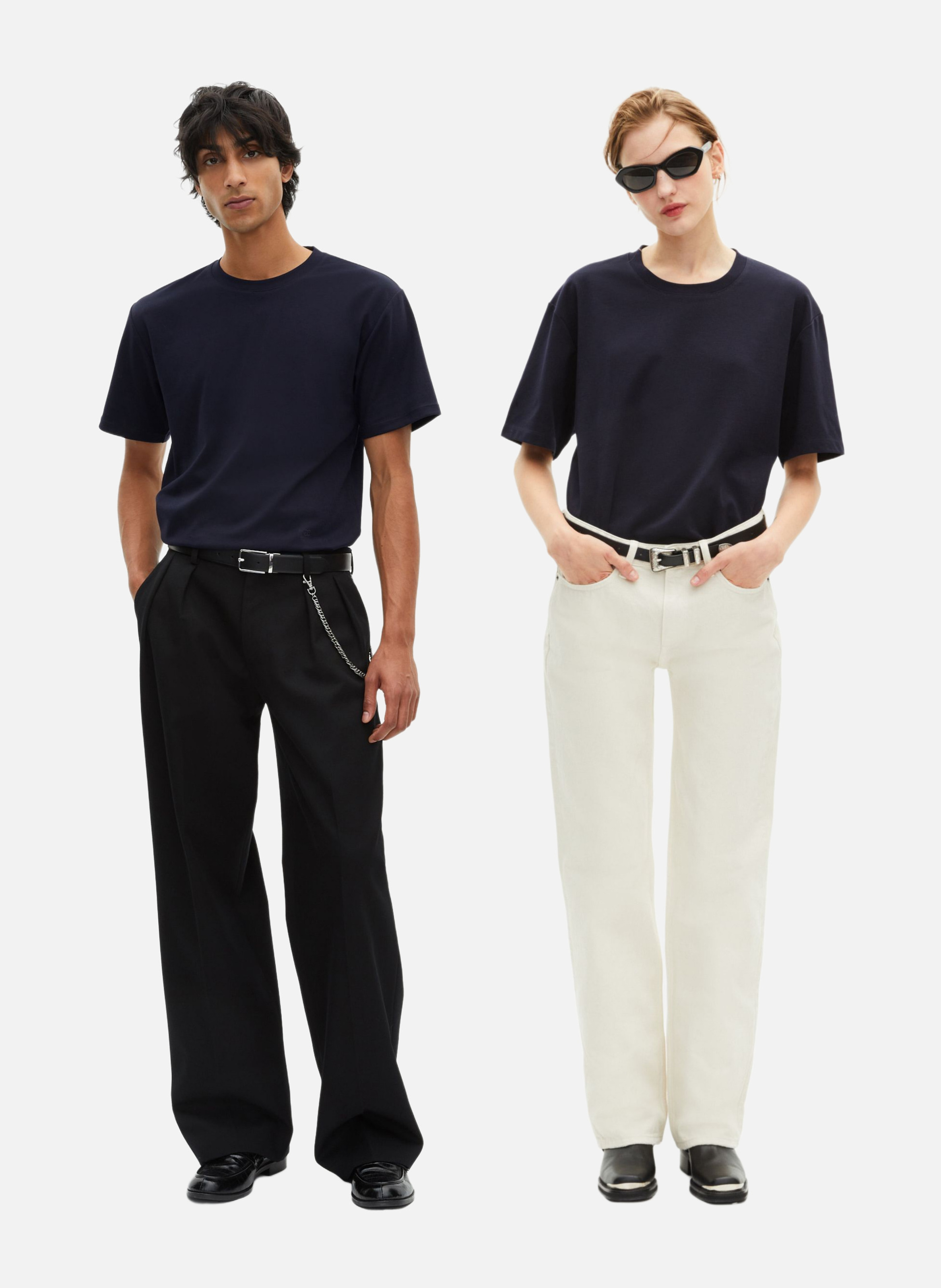 T-shirt mixte droit uni unisexe THE KOOPLES Bleu