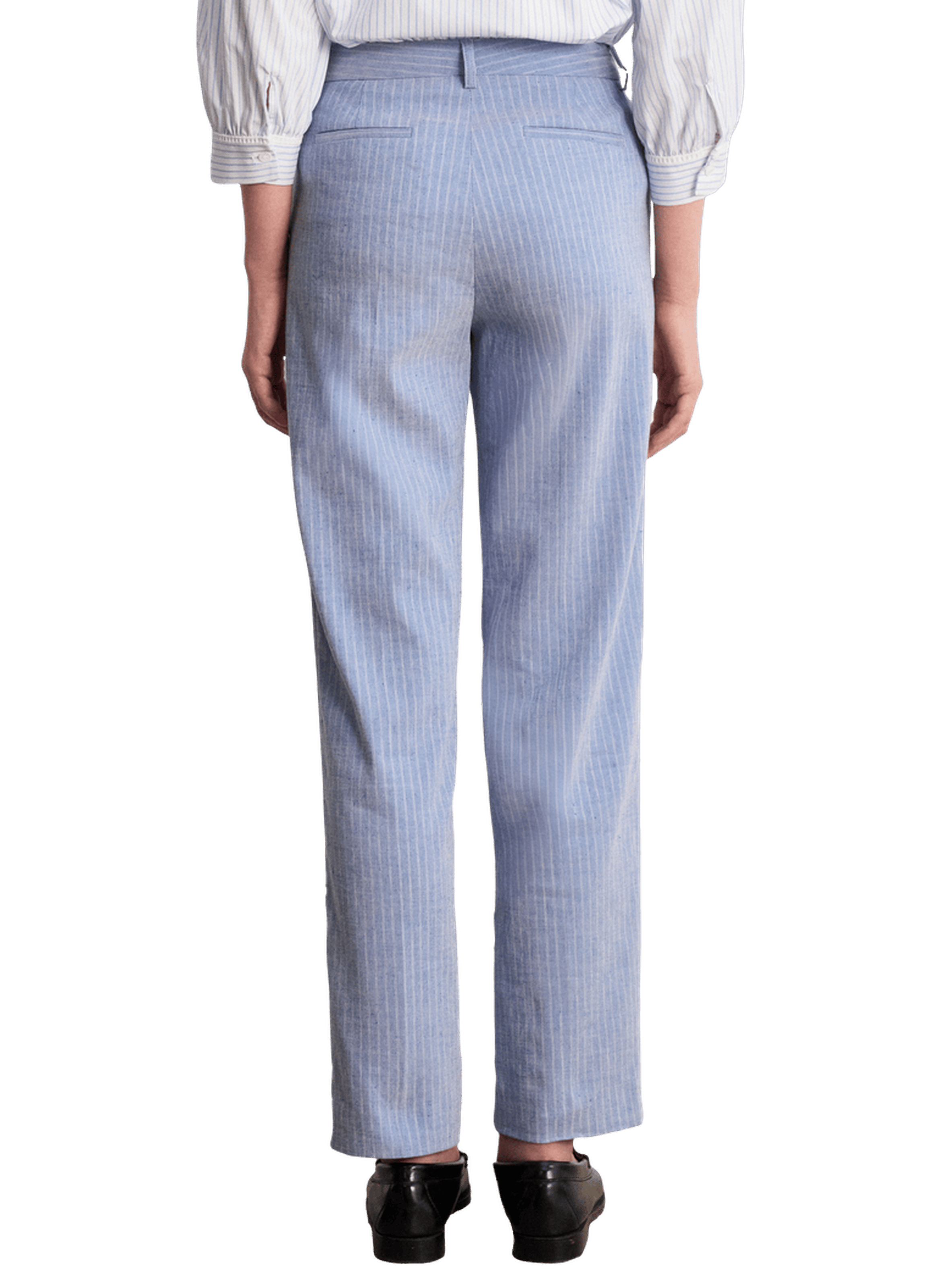 Pantalon ajusté de tailleur à rayures - biba PABLO Blanc