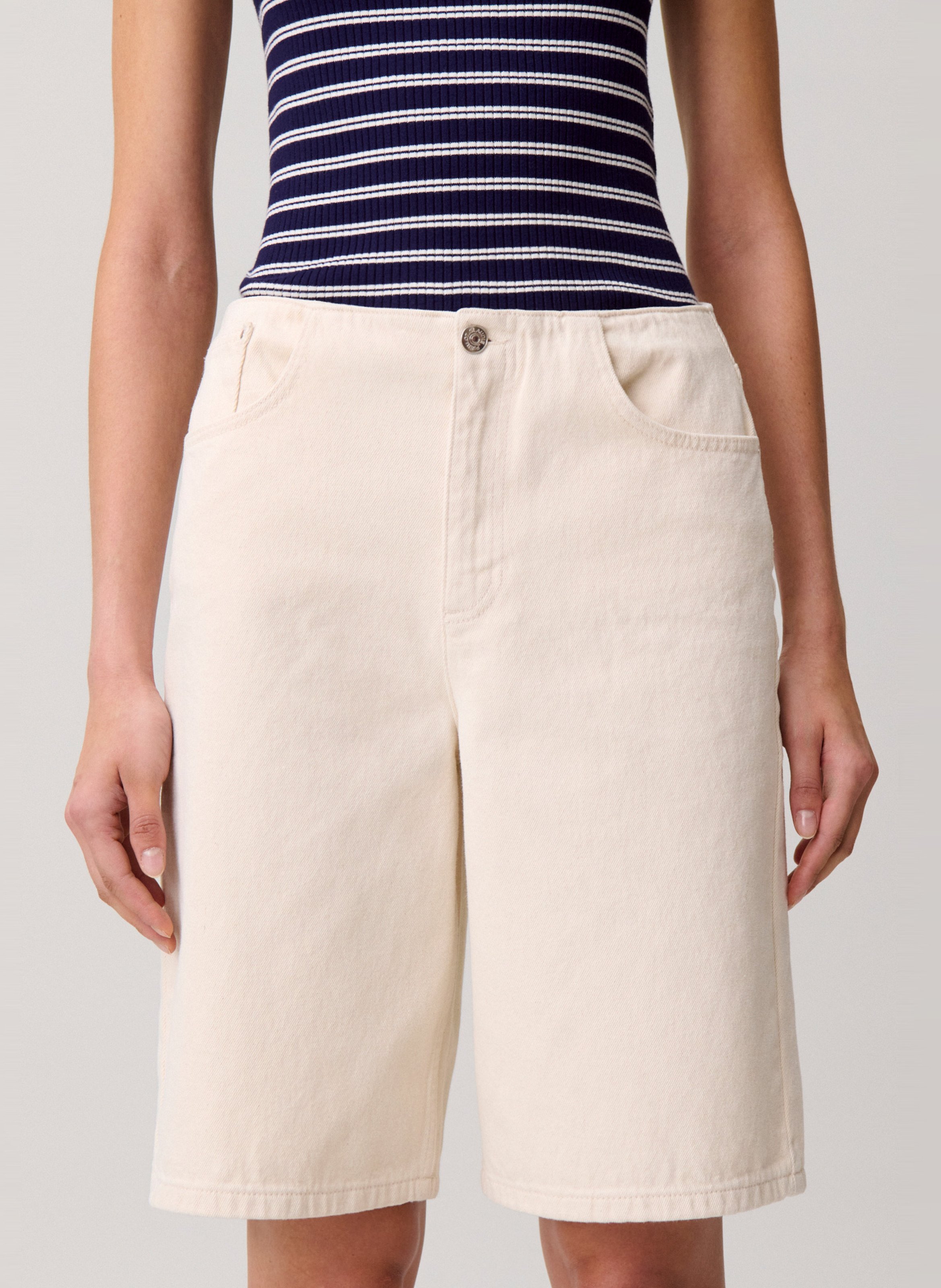 Bermuda droit en coton CLAUDIE PIERLOT Beige