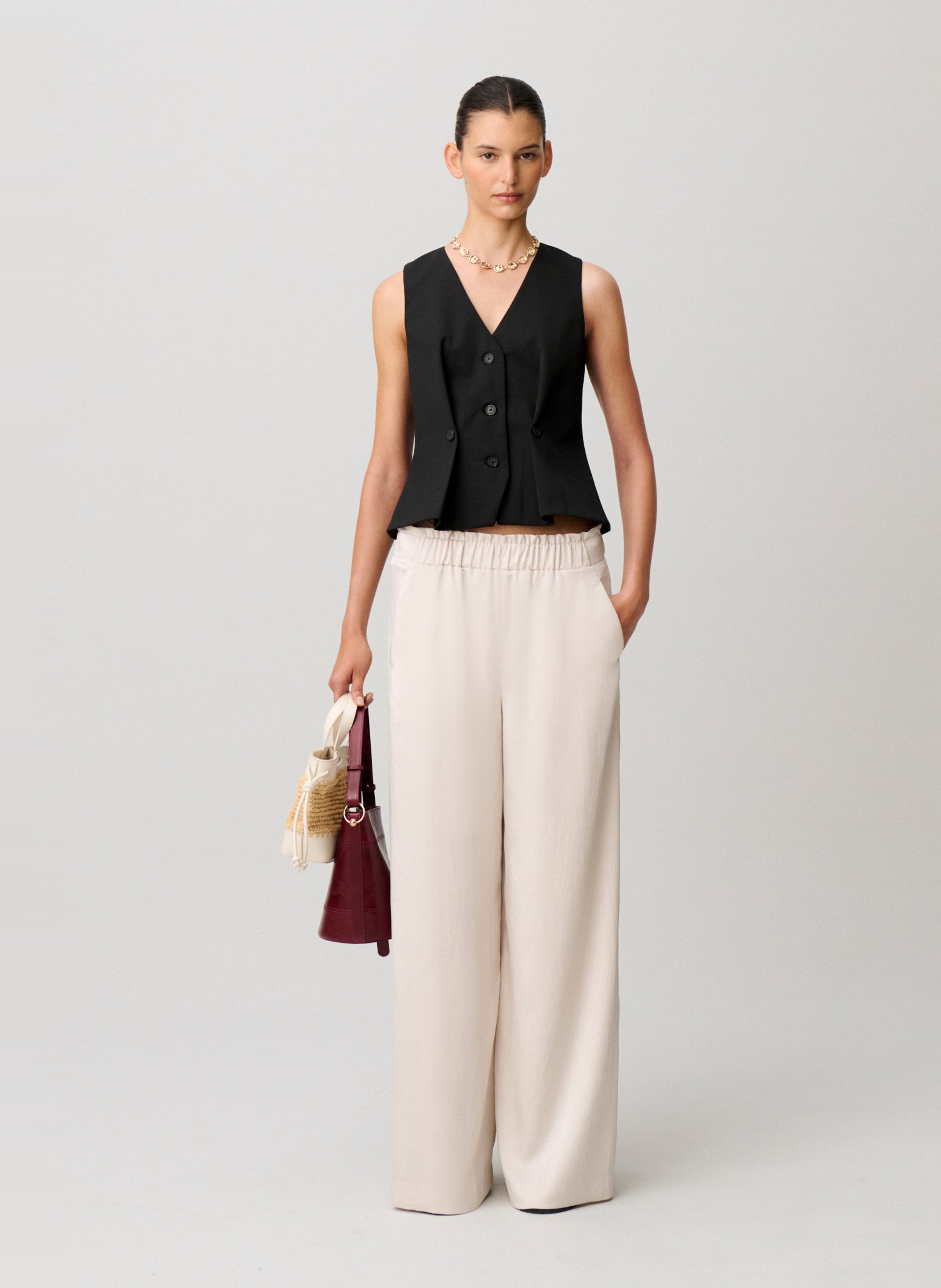 Pantalon large CLAUDIE PIERLOT Blanc