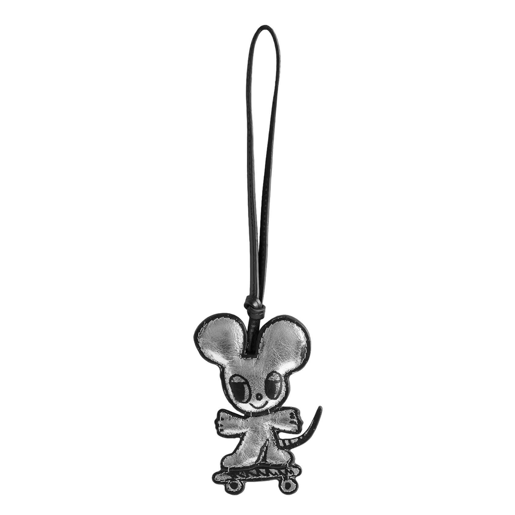 Porte-clés souris en cuir mouse skater ZADIG&VOLTAIRE Argent