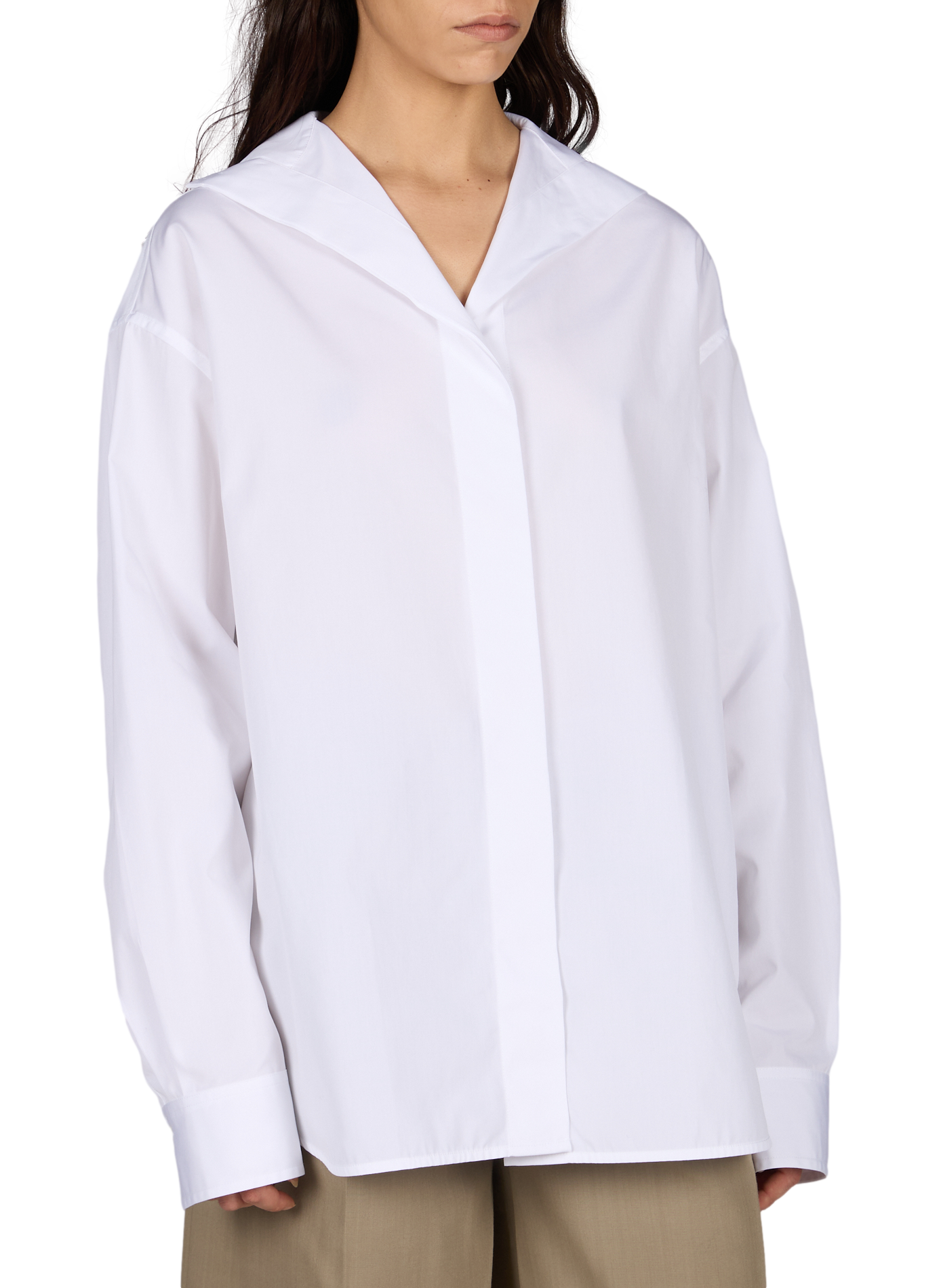 Oversized solid cotton shirt TOTEME White