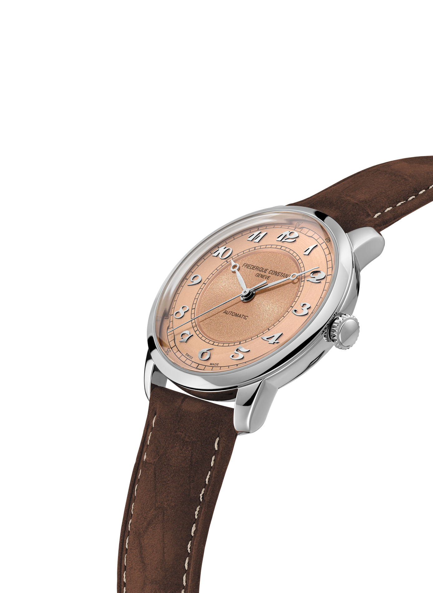 Montre automatique en cuir de veau FREDERIQUE CONSTANT Orange