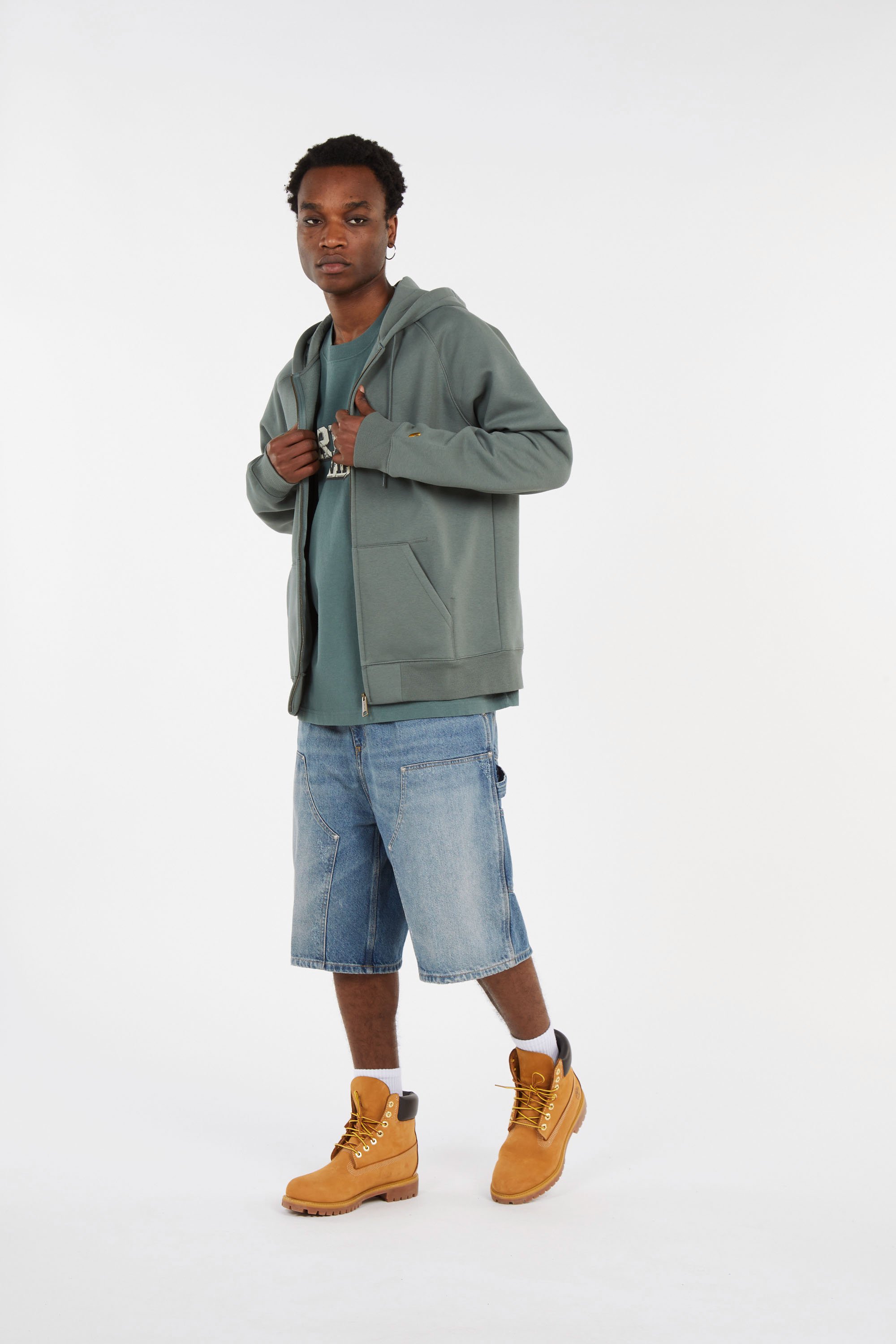 Hoodie zippé hooded chase CARHARTT WIP Vert