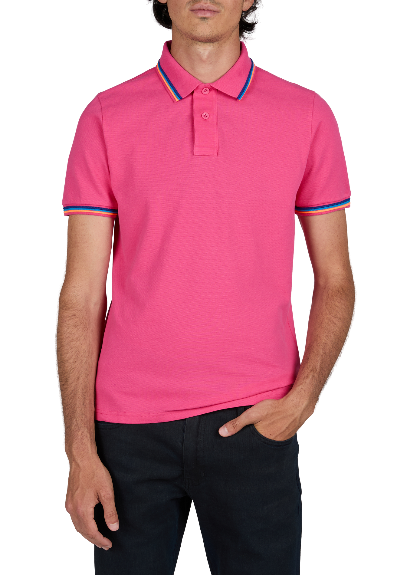 Cotton-blend polo shirt SUNDEK Pink