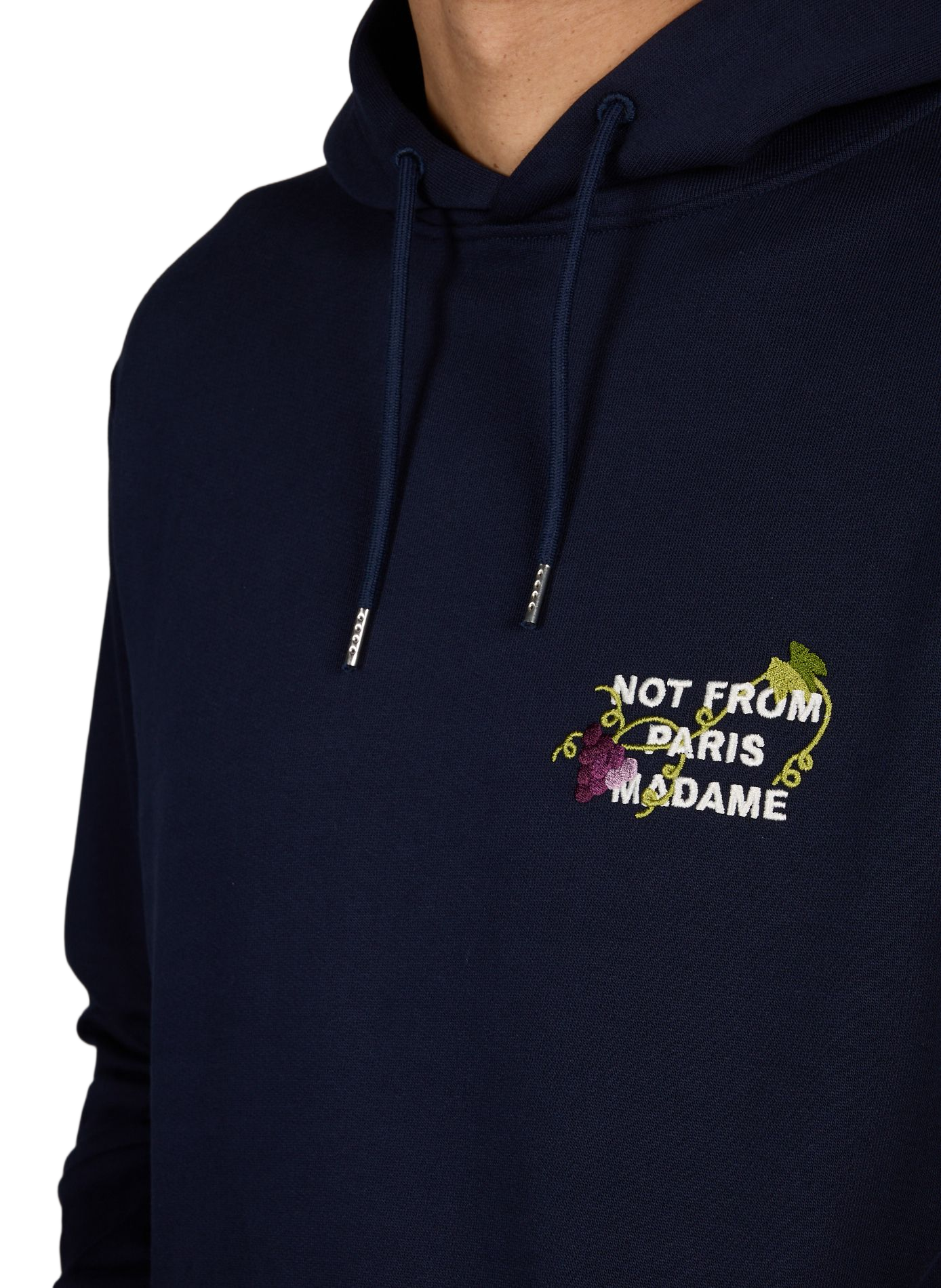 Embroidered hooded sweatshirt DROLE DE MONSIEUR Blue