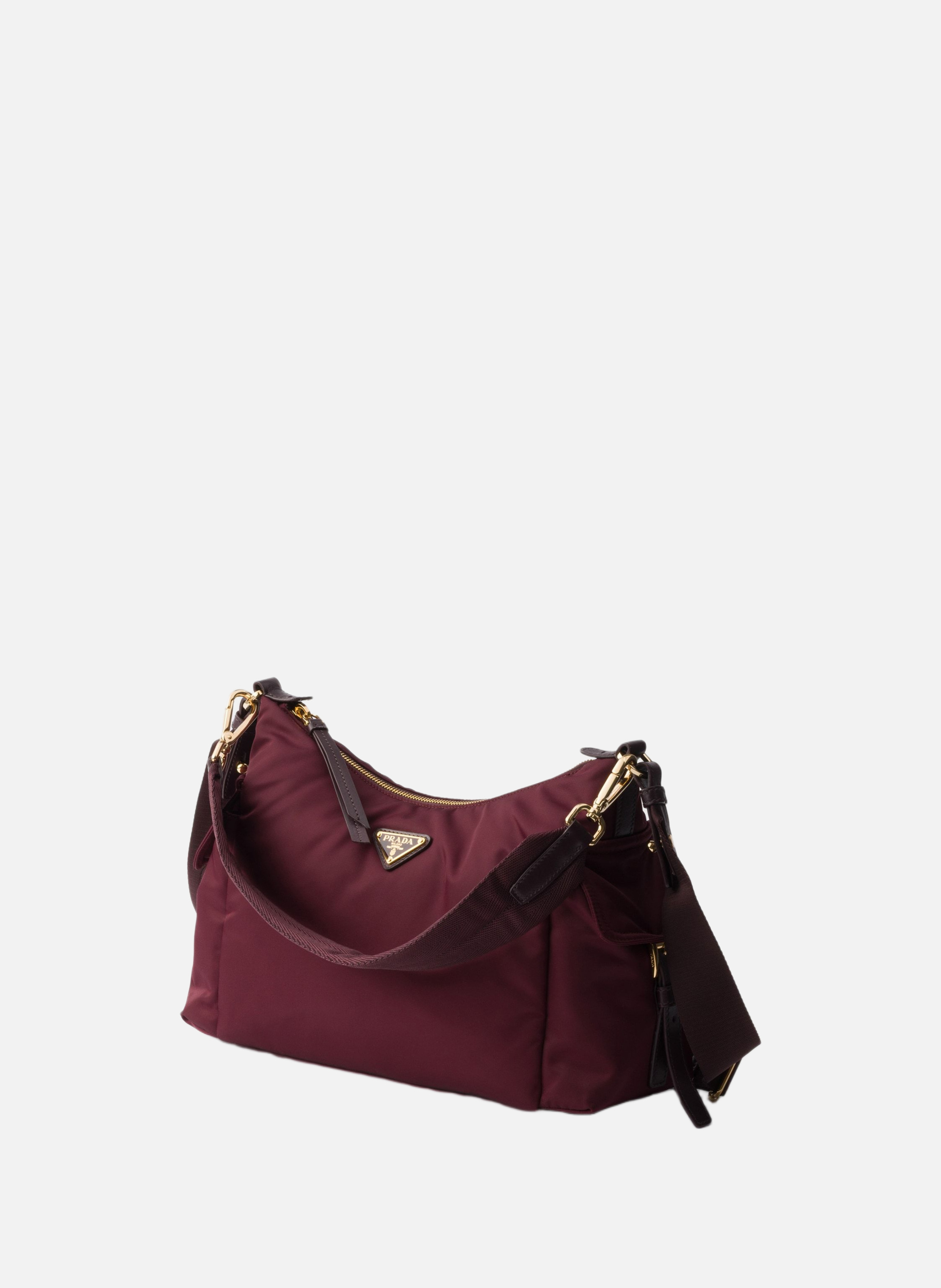 Grand sac prada explore en re-nylon et cuir PRADA Rouge