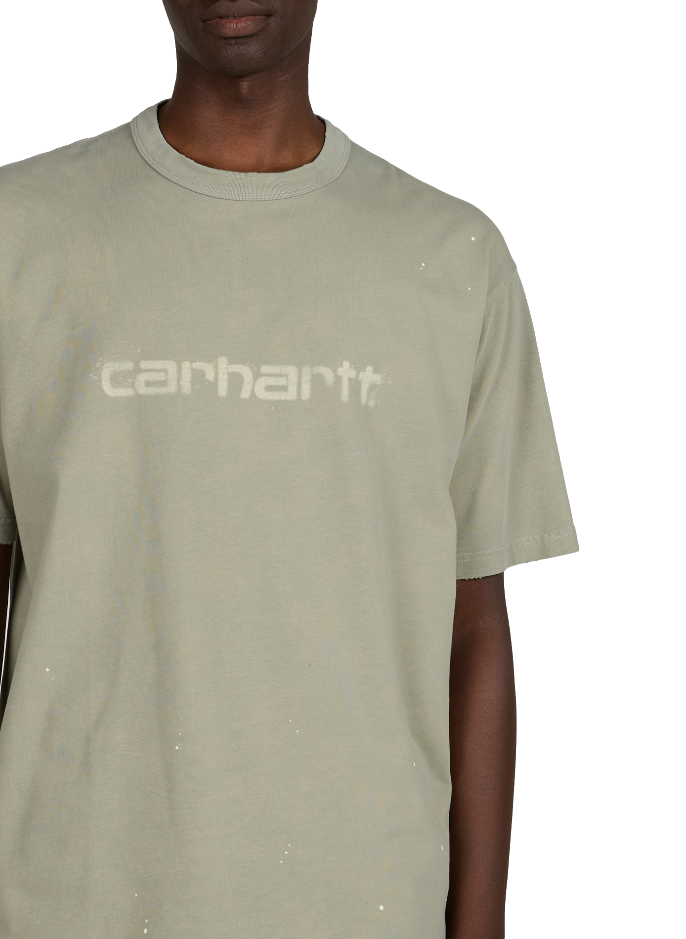 Tee-shirt droit col rond imprimé en coton CARHARTT WIP Vert