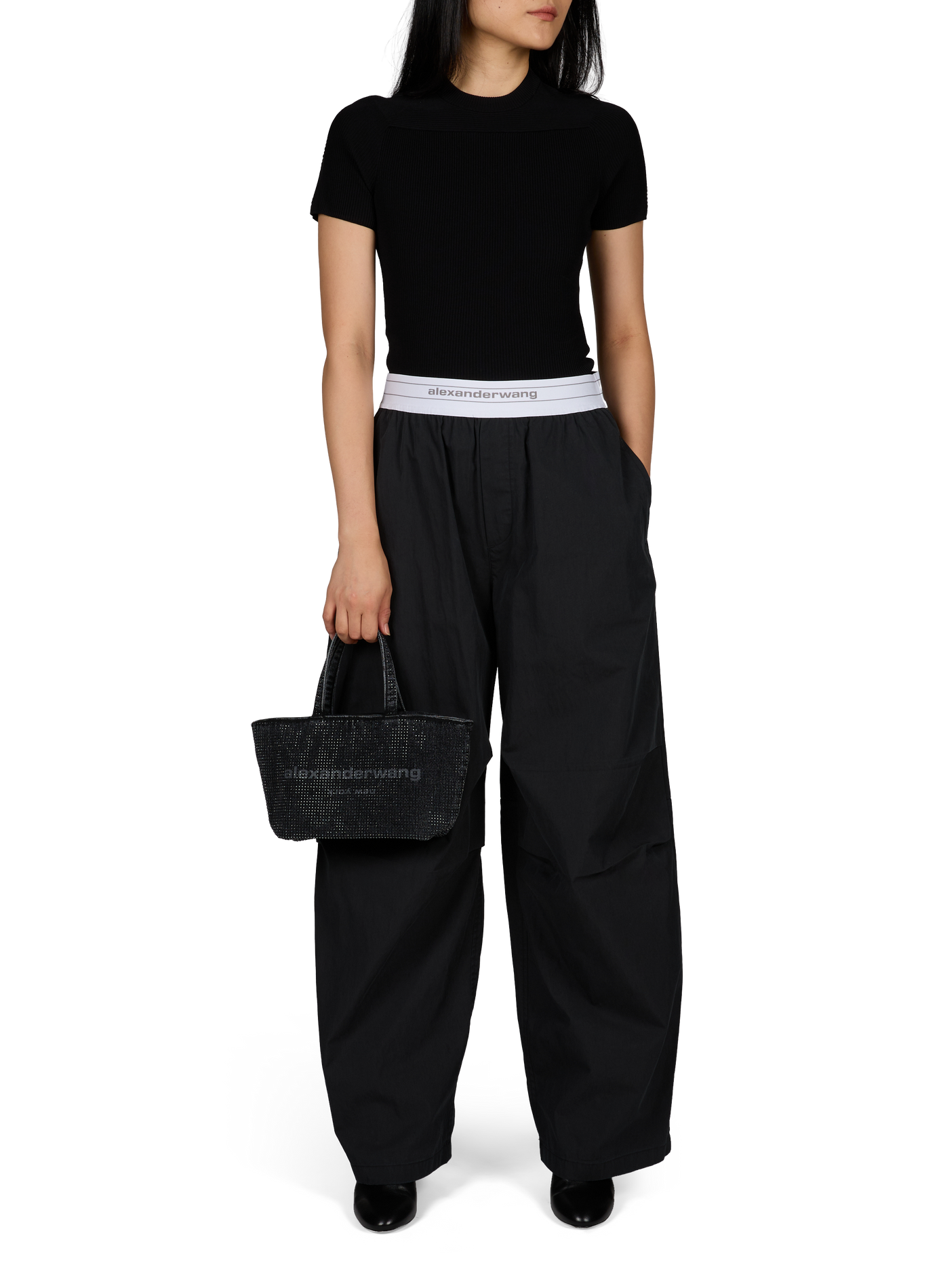 Cotton handbag ALEXANDER WANG Grey