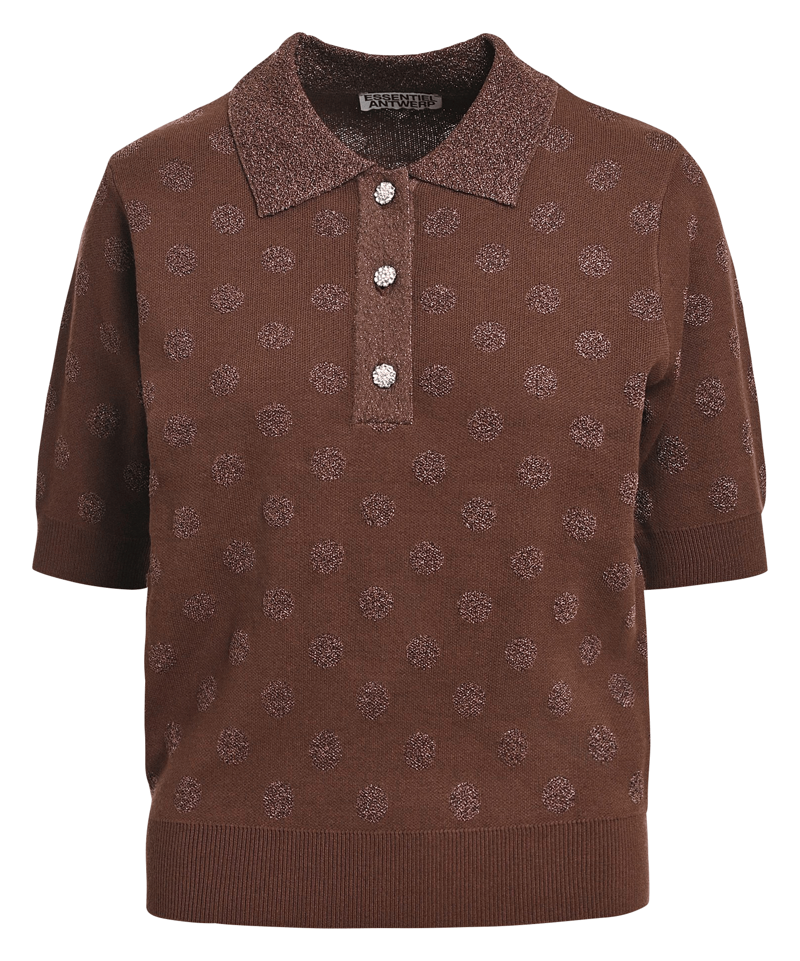 Polo droit imprimé krab ESSENTIEL ANTWERP Marron