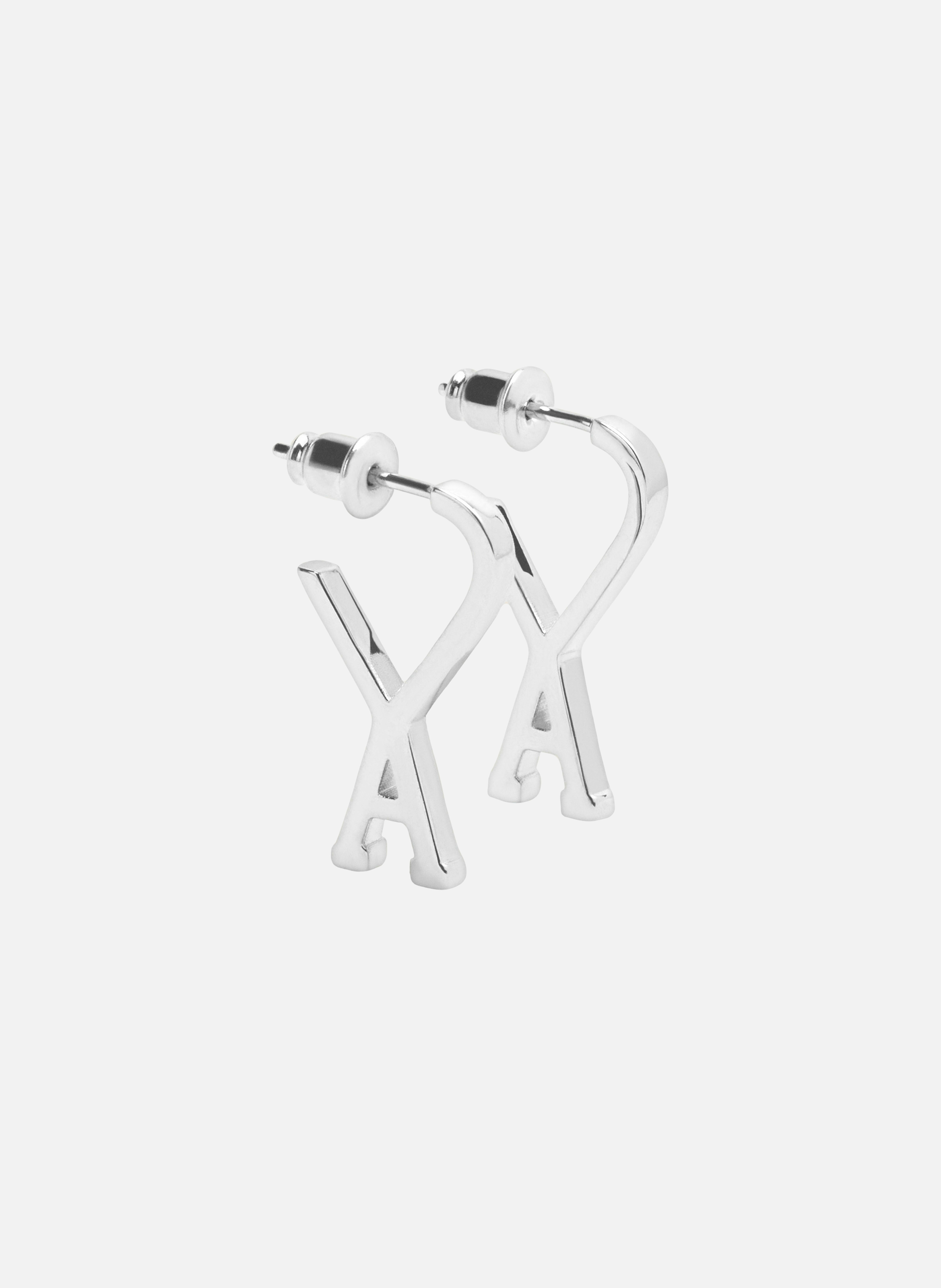 Petites créoles ami de coeur unisexe AMI PARIS Gris
