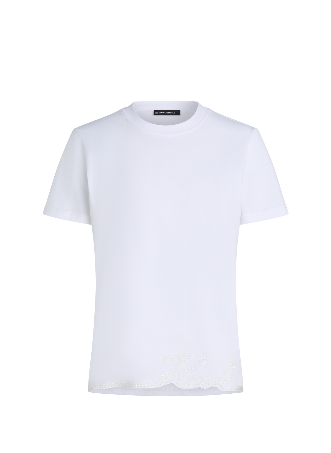 Rundhalsausschnitt T-Shirt aus Baumwolle KARL LAGERFELD Weiss
