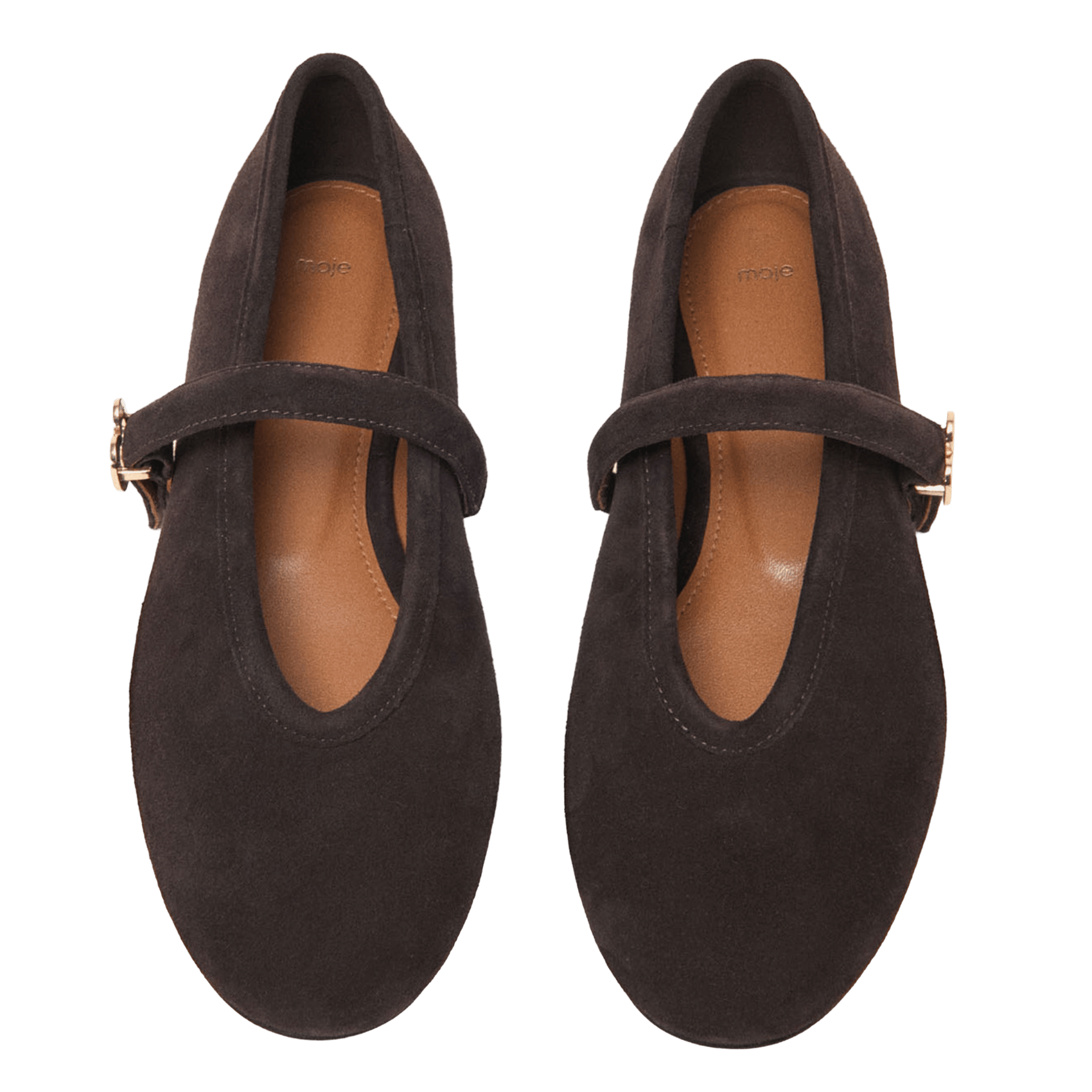 Ballerines avec brides en cuir MAJE Marron