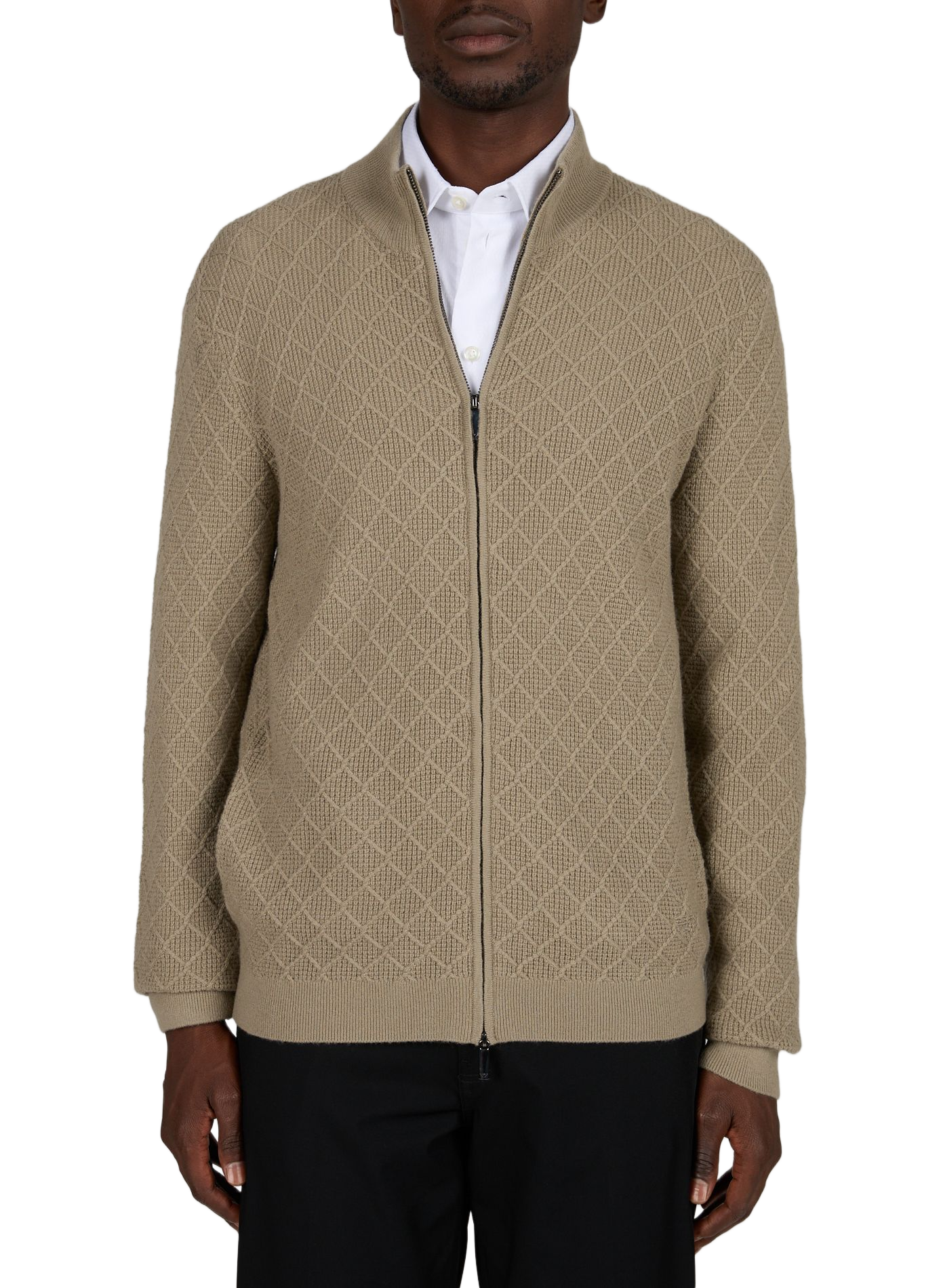 Virgin wool blend knit sweater EMPORIO ARMANI Beige