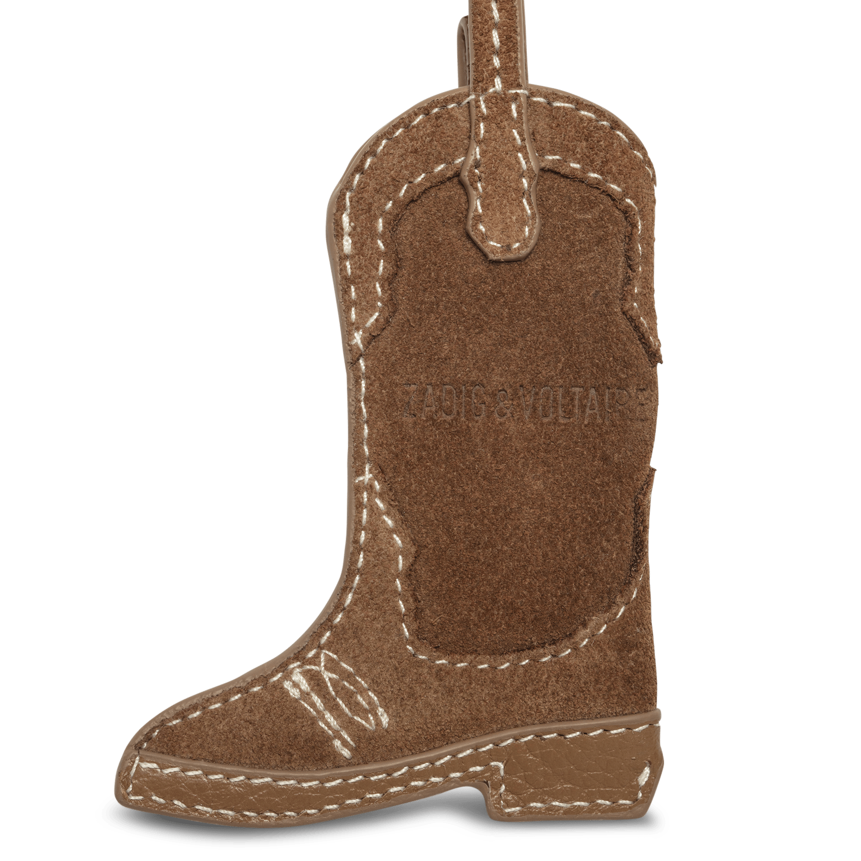 Porte-clé santiag en cuir tex keyring ZADIG&VOLTAIRE Marron