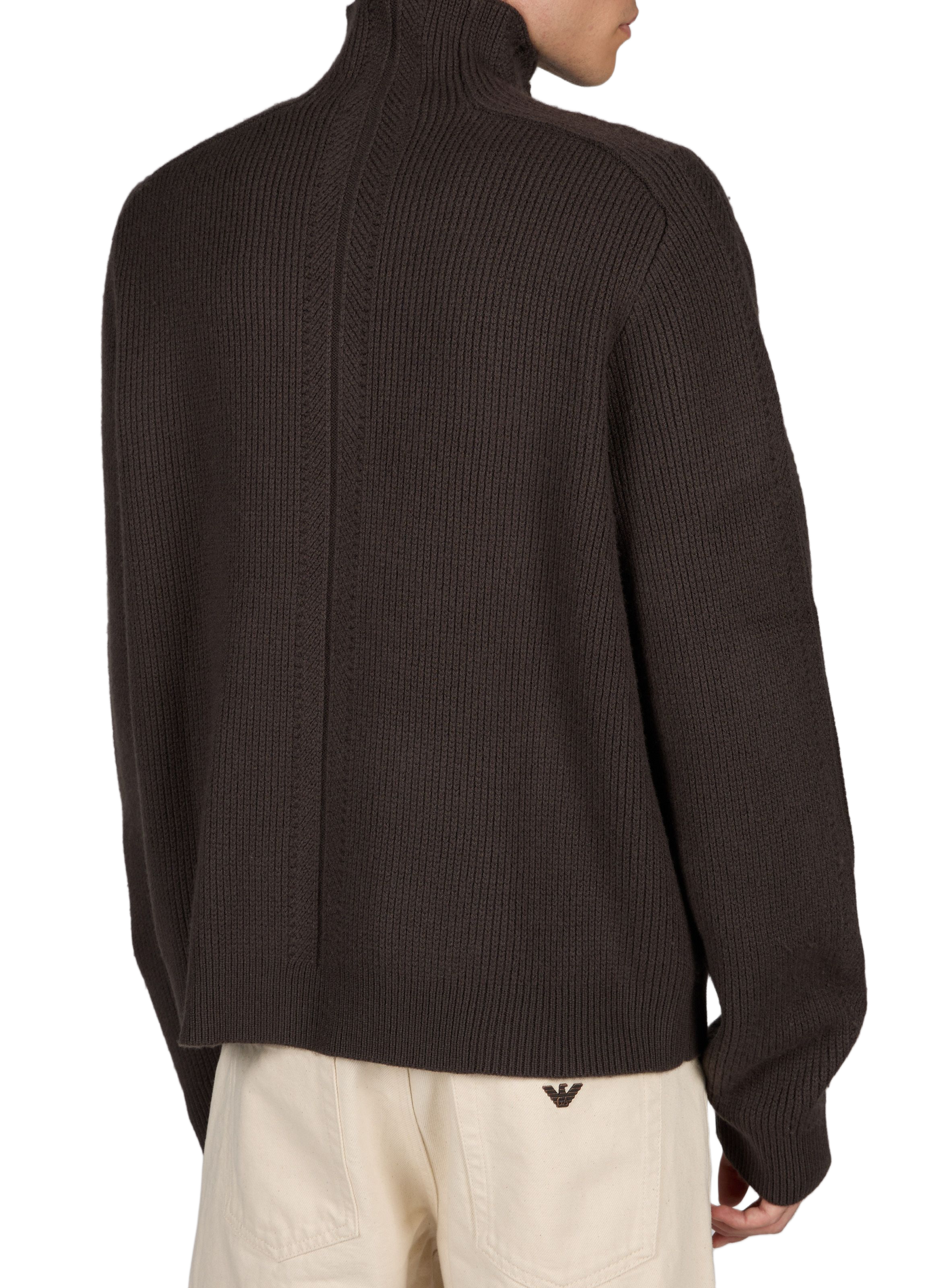 Straight woolen high-neck vest EMPORIO ARMANI Black