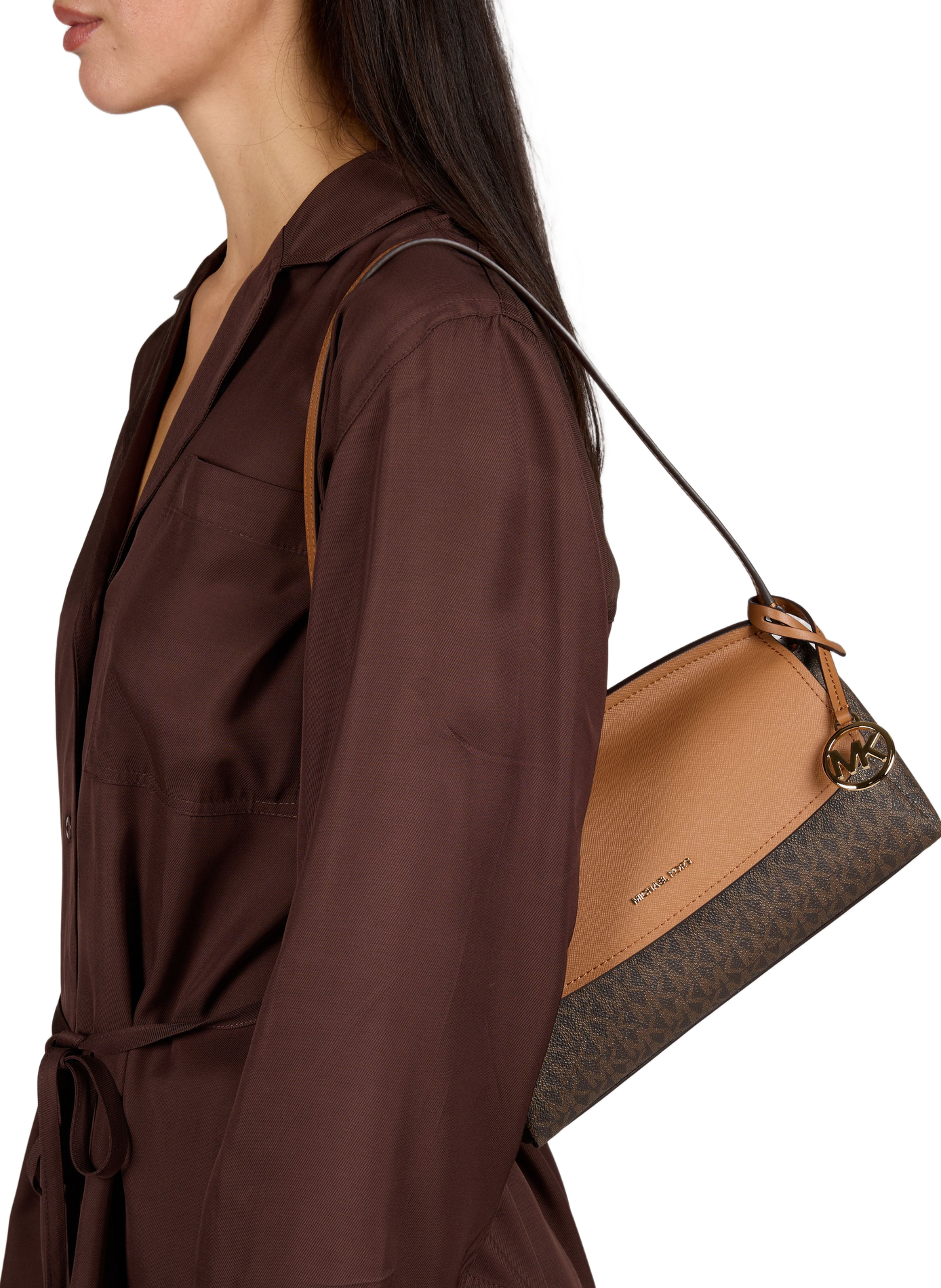 Strukturierte Landry Handtasche mit Logodruck MICHAEL KORS Braun